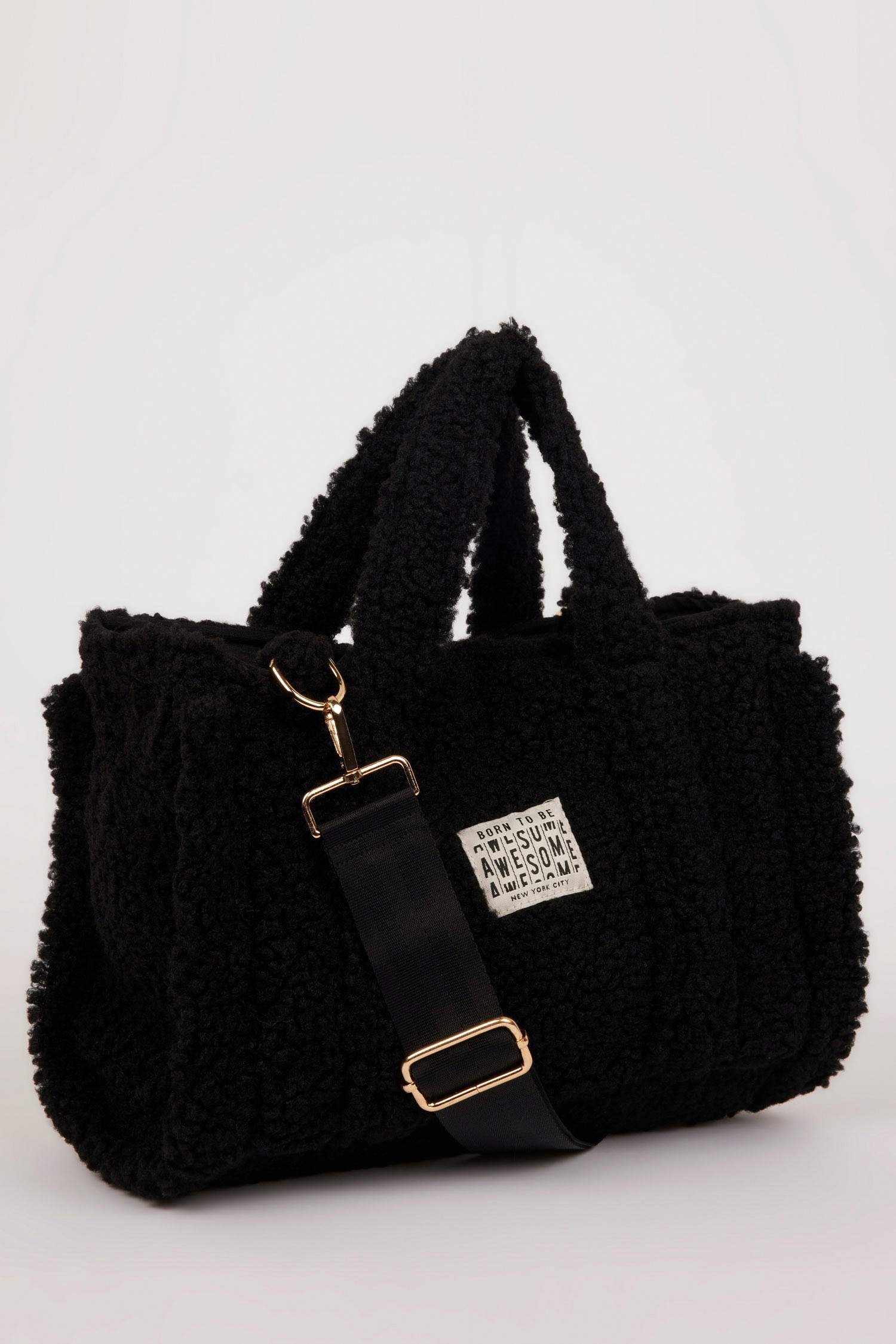 Kadın Basic Düz Pelüş Çapraz Çanta