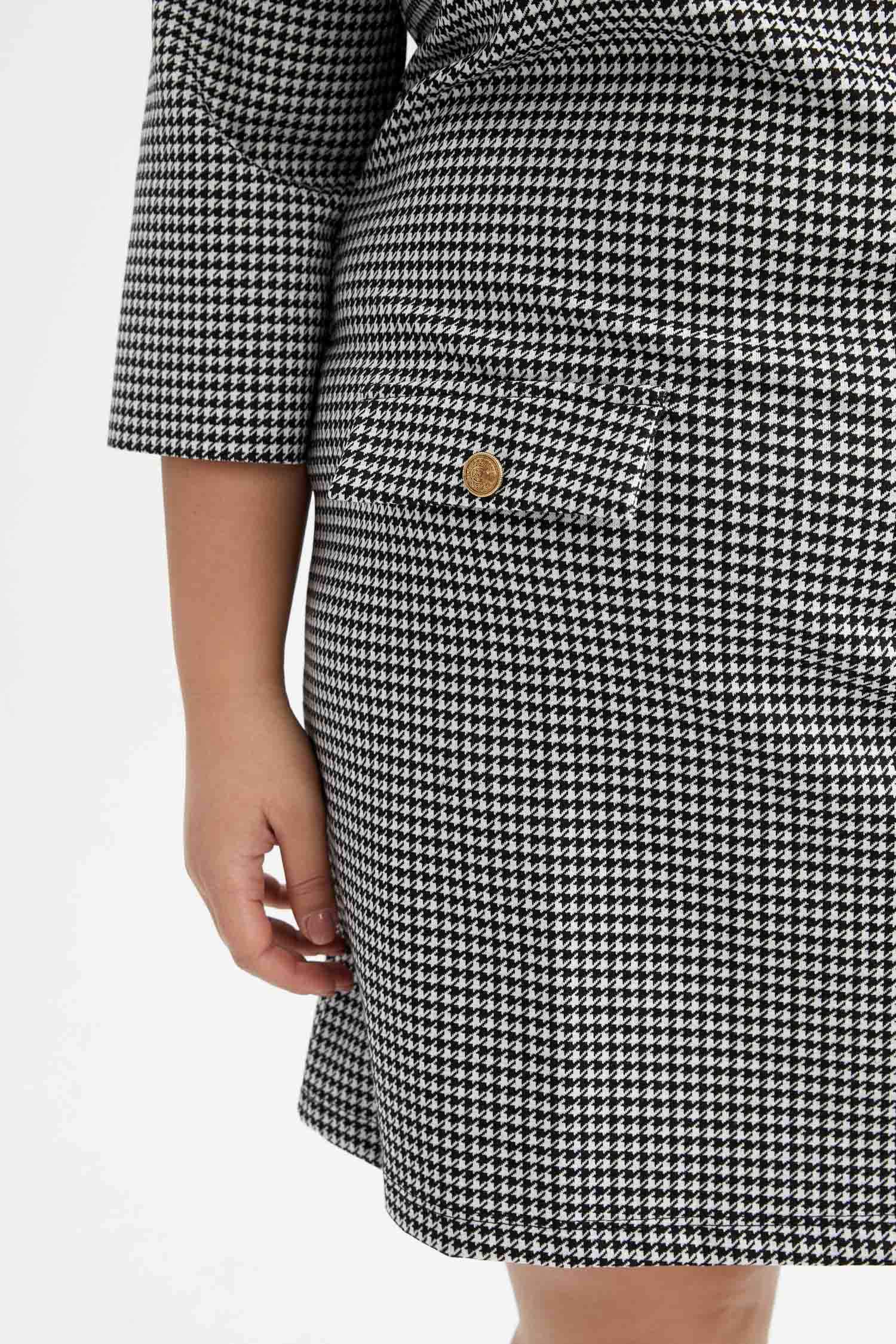 فستان ميدي كاروهات نص كم  قصة A مقاس كبير