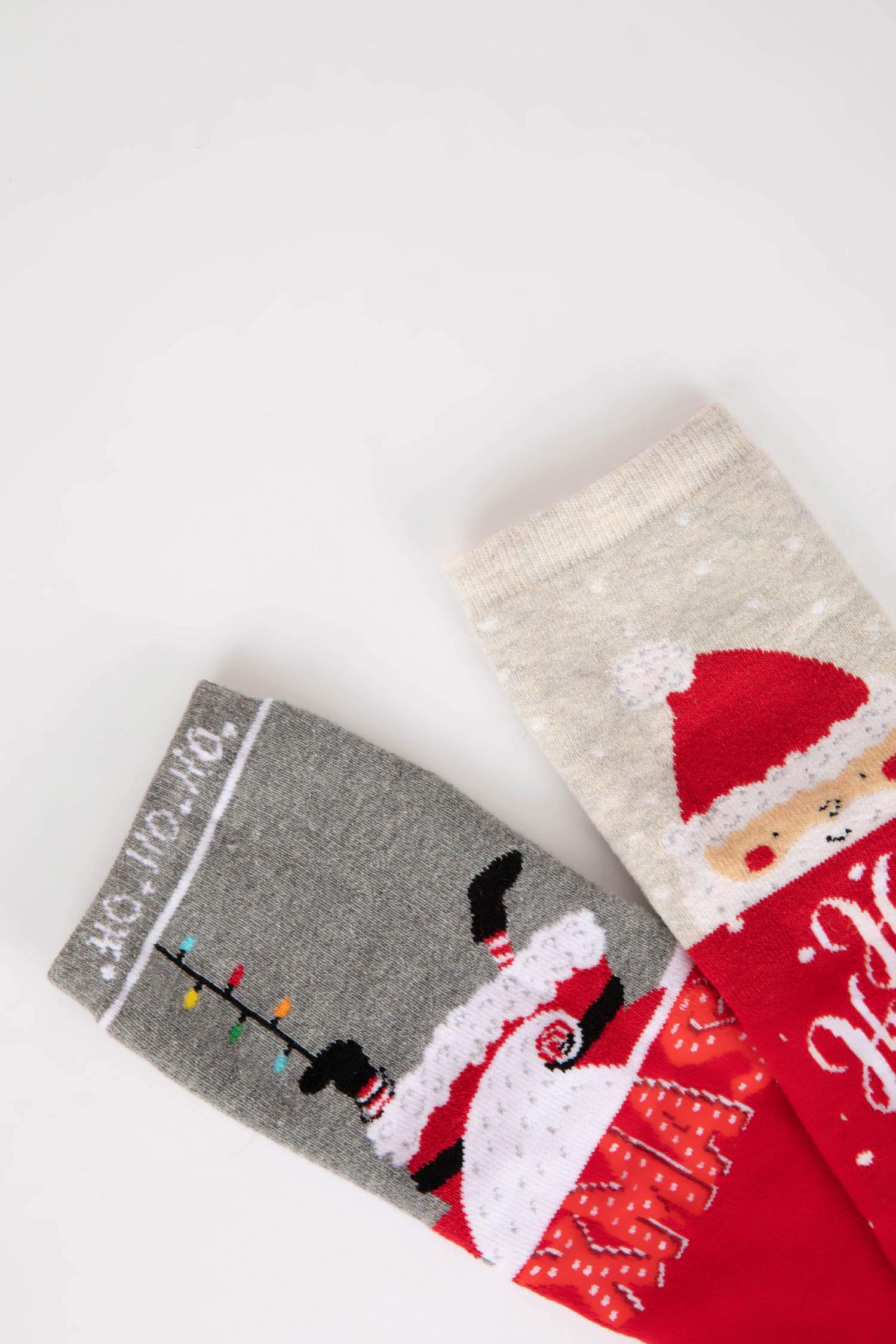 Women Christmas Themed 2 Piece Cotton Towel Socks
