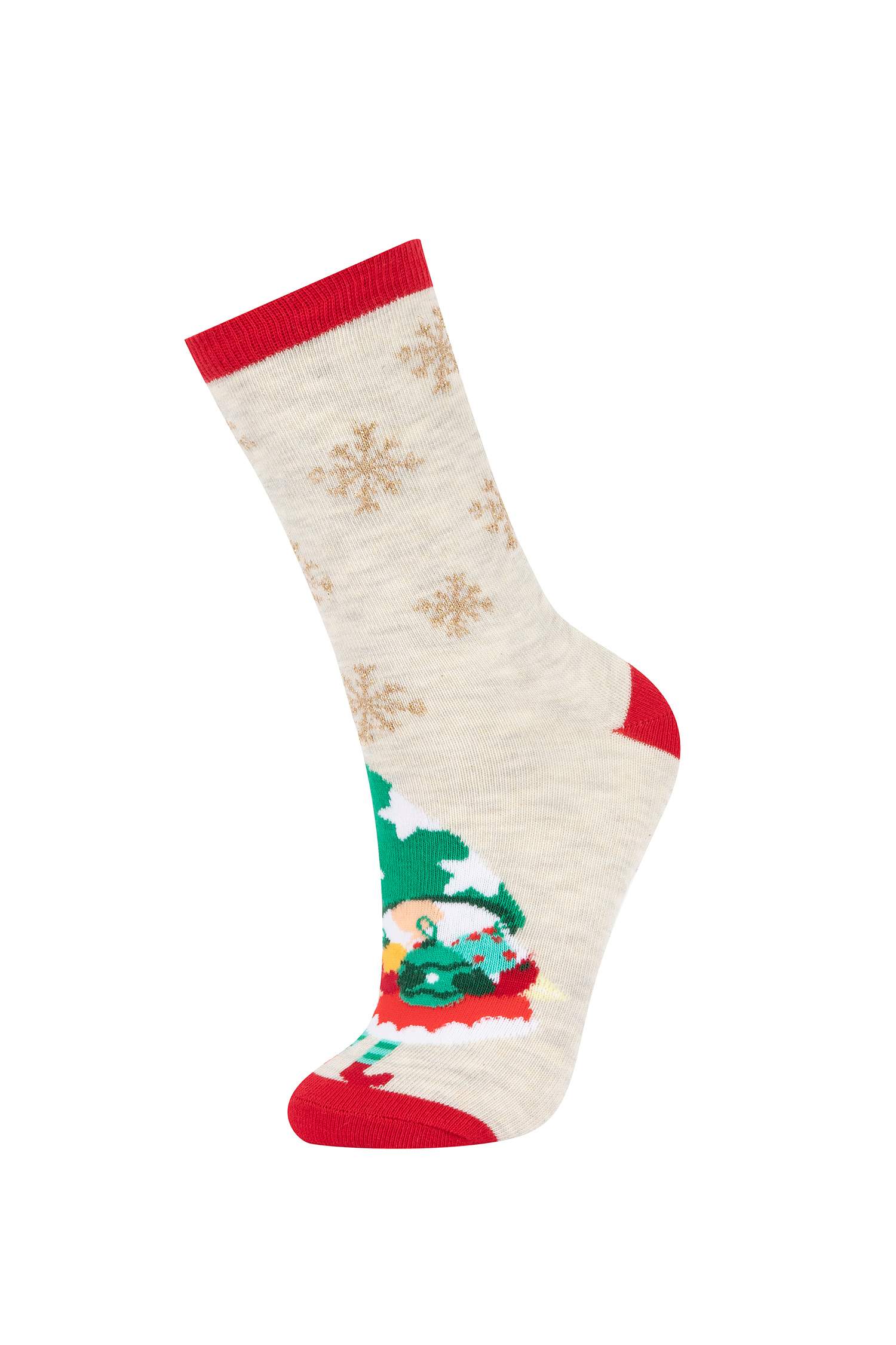 Длинные новогодние носки из хлопка для женщин, 2 пары