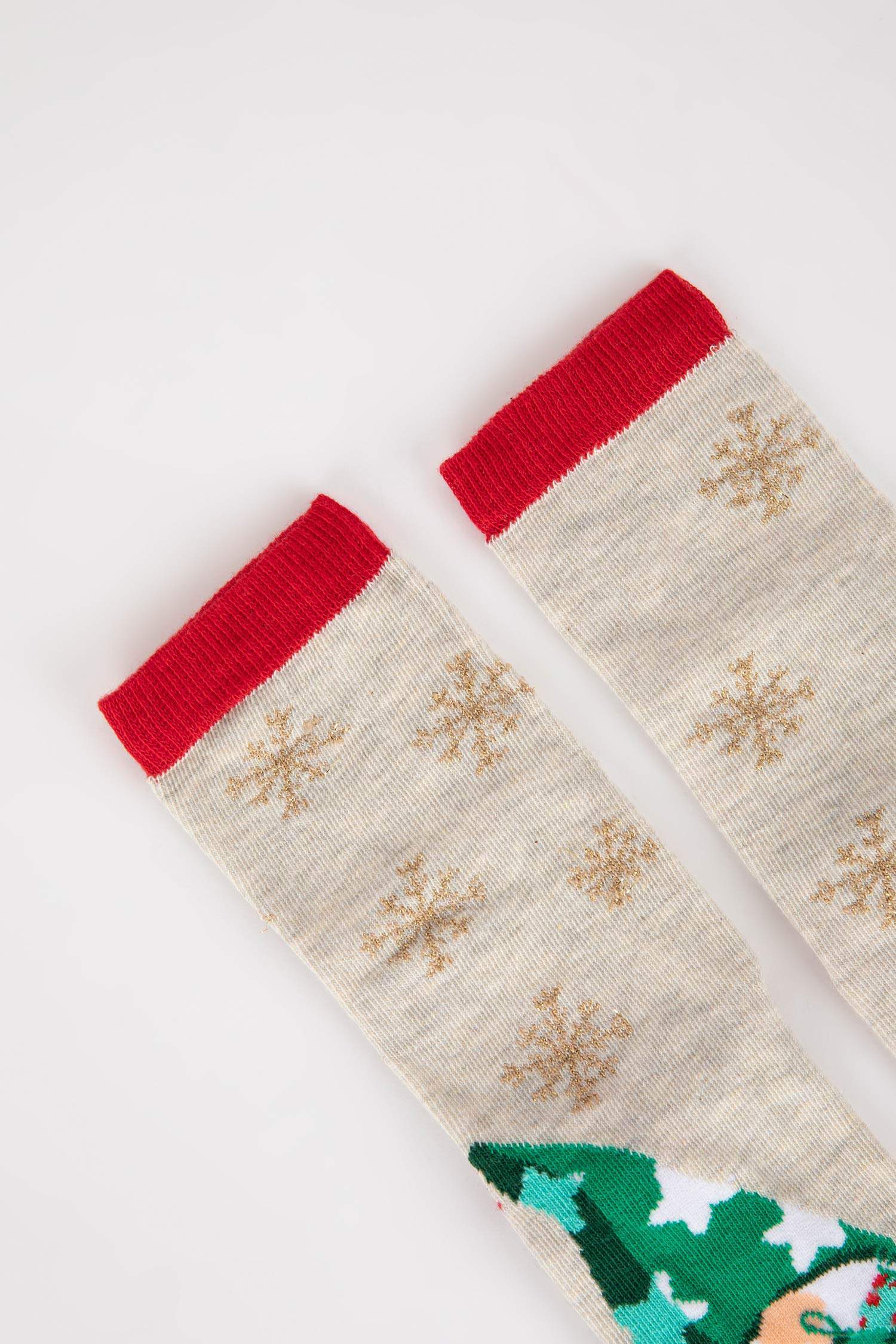 Длинные новогодние носки из хлопка для женщин, 2 пары