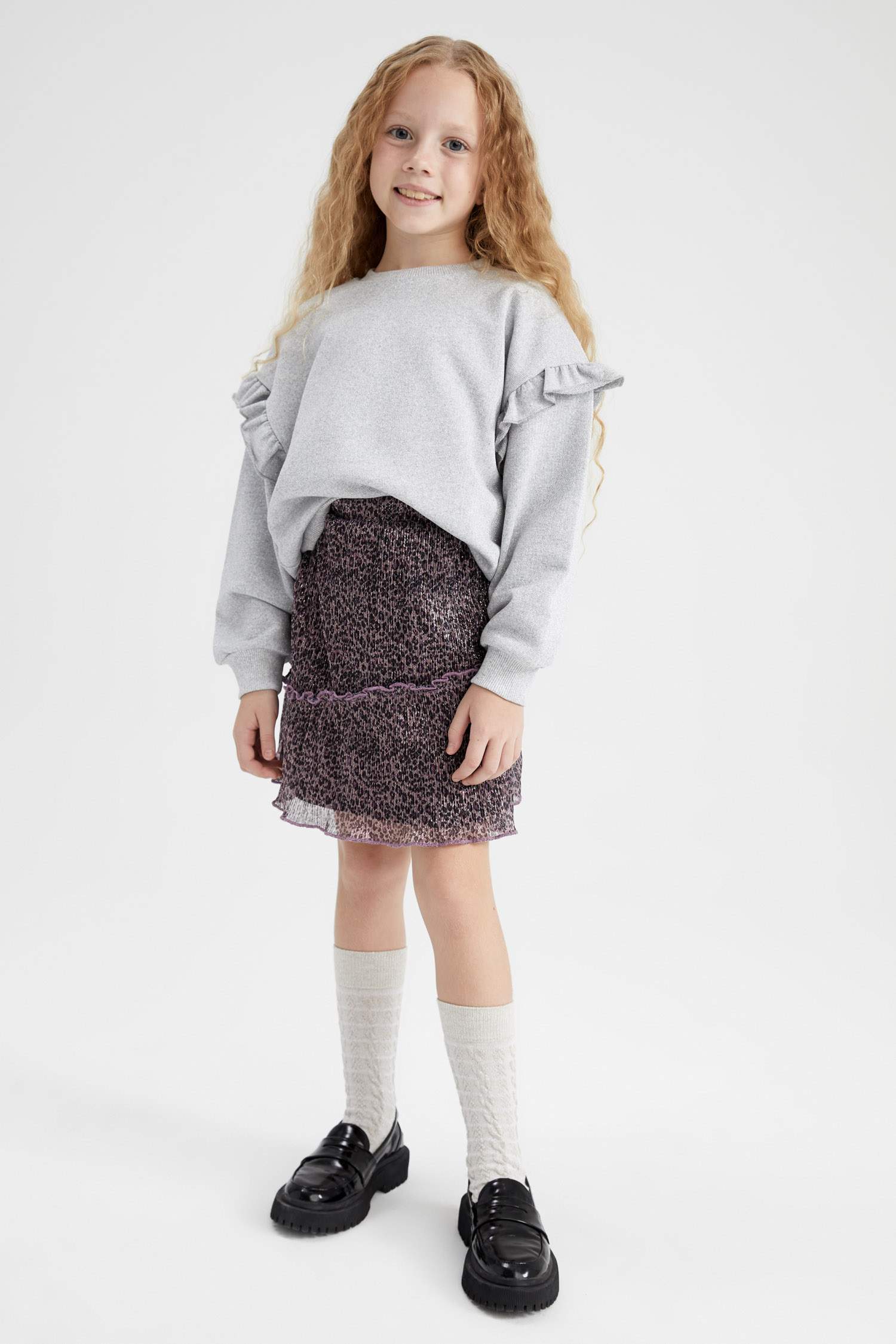 Girl Pleat Knitted Skirt
