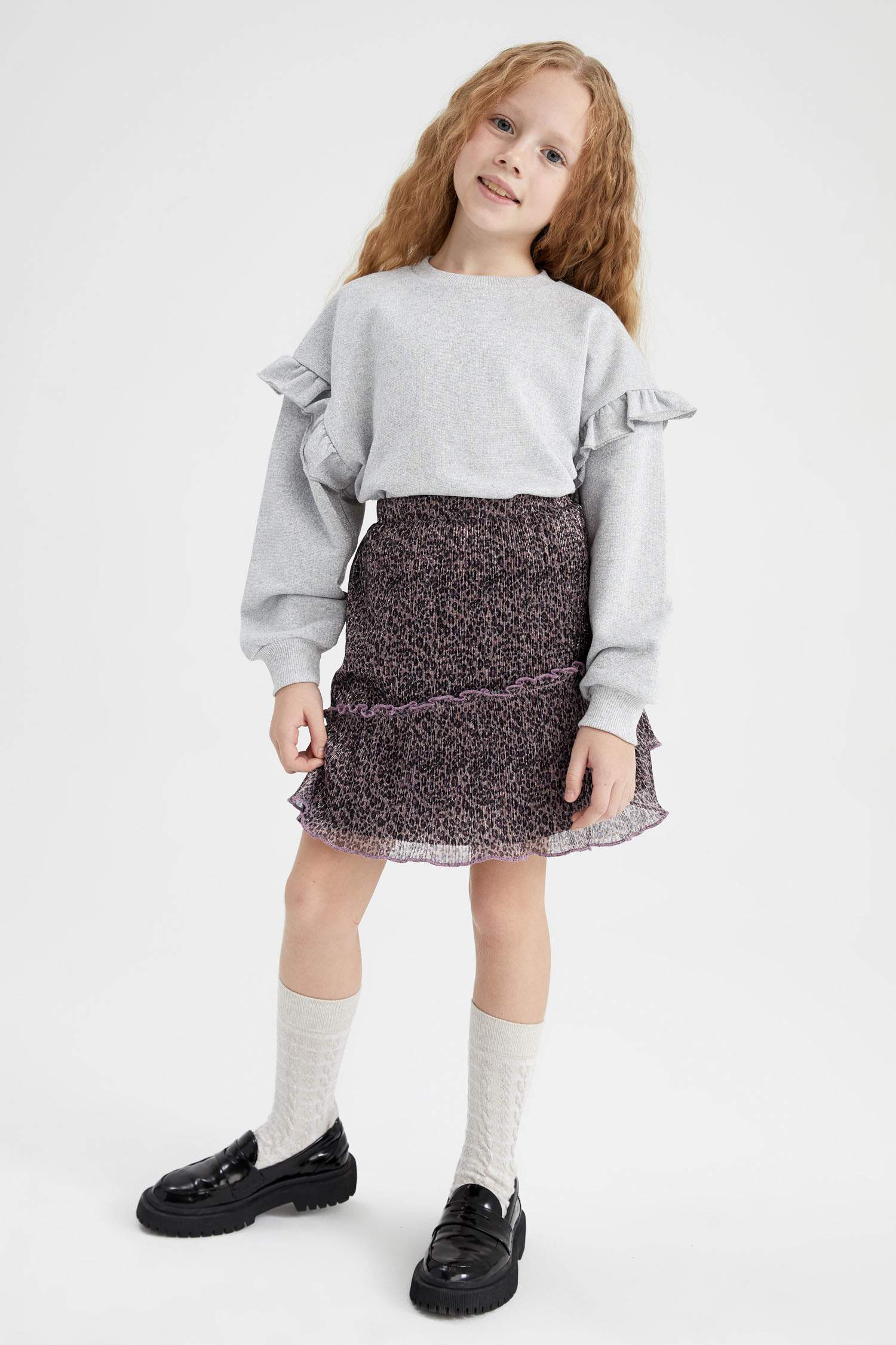 Girl Pleat Knitted Skirt