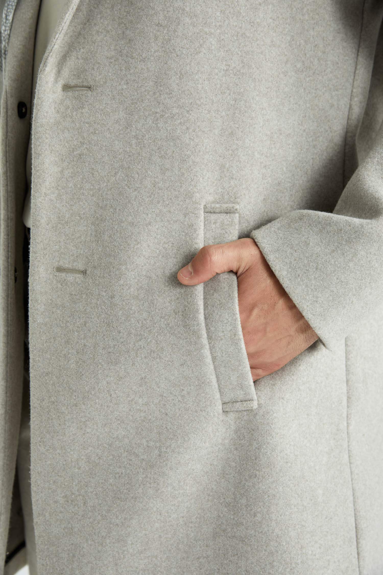 Relax Fit Ceket Yaka Kaşe Kaban