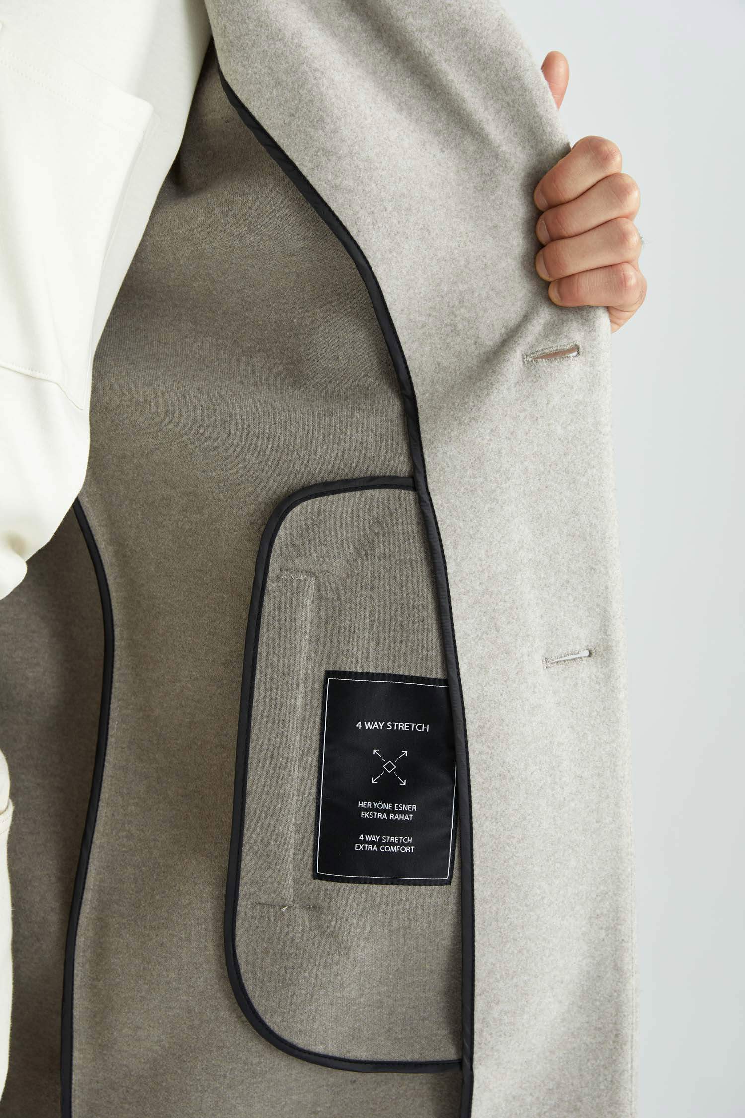 Relax Fit Ceket Yaka Kaşe Kaban