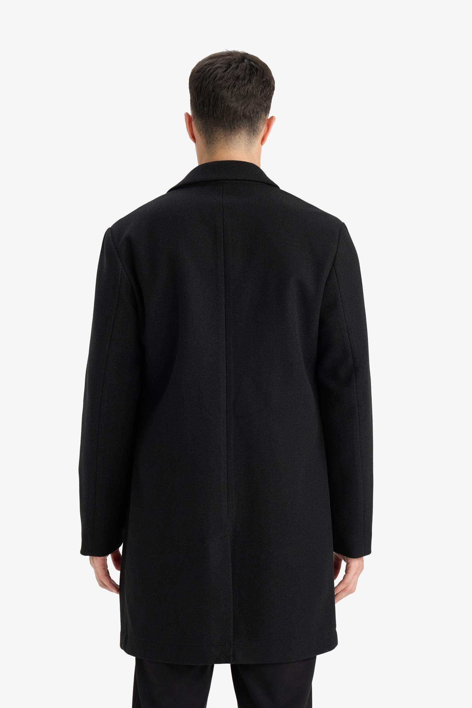 معطف قصة مريحة بياقة بليزر