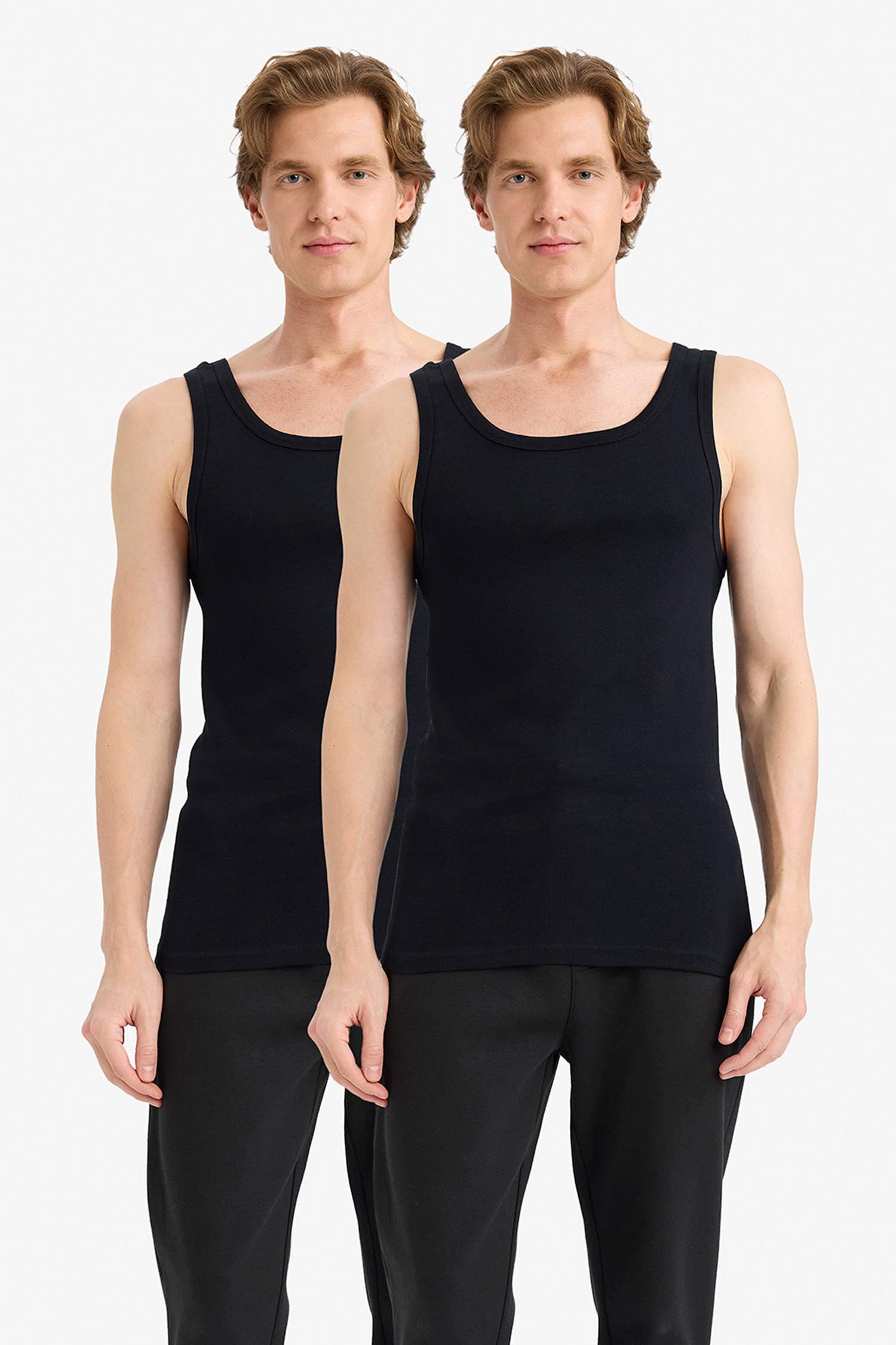 Slim Fit Dar Kesim Ribana 2'li Atlet