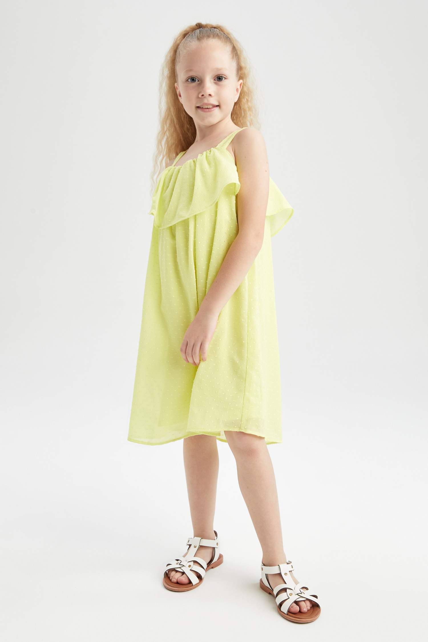 Green GIRLS & TEENS Regular Fit Woven Dress 2665448 | DeFacto