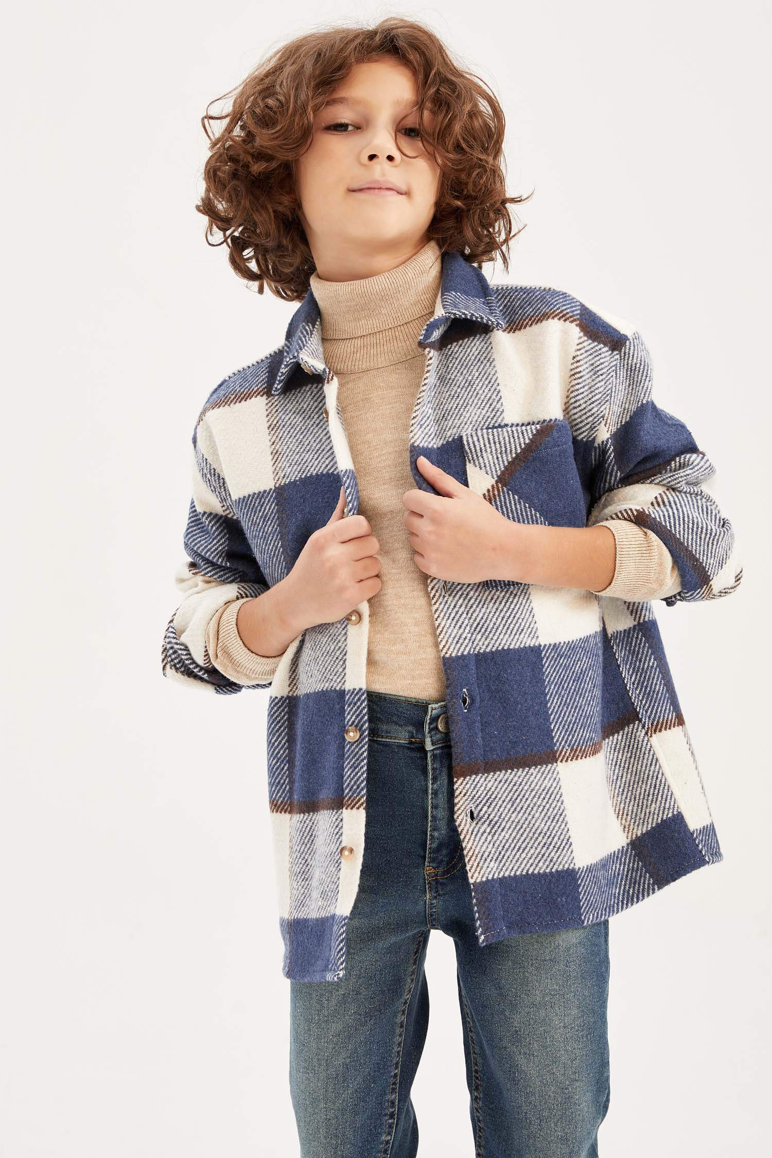 Ұл балаларға арналған ұзын жеңді фланельді көйлегі