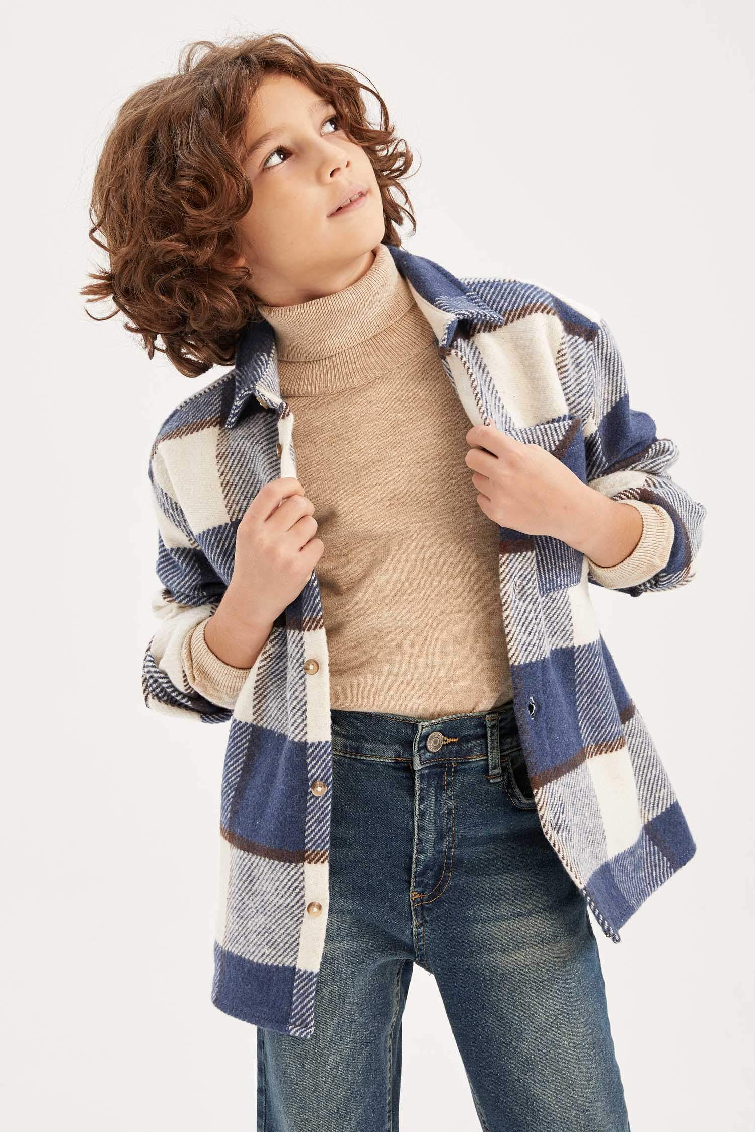 Ұл балаларға арналған ұзын жеңді фланельді көйлегі