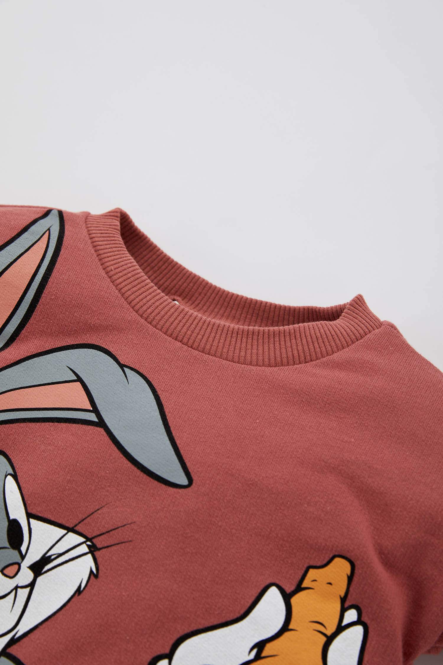 Baby Boy Looney Tunes Licensed Regular Fit Crew Neck Sweatshirt Tracksuit Bottom Set