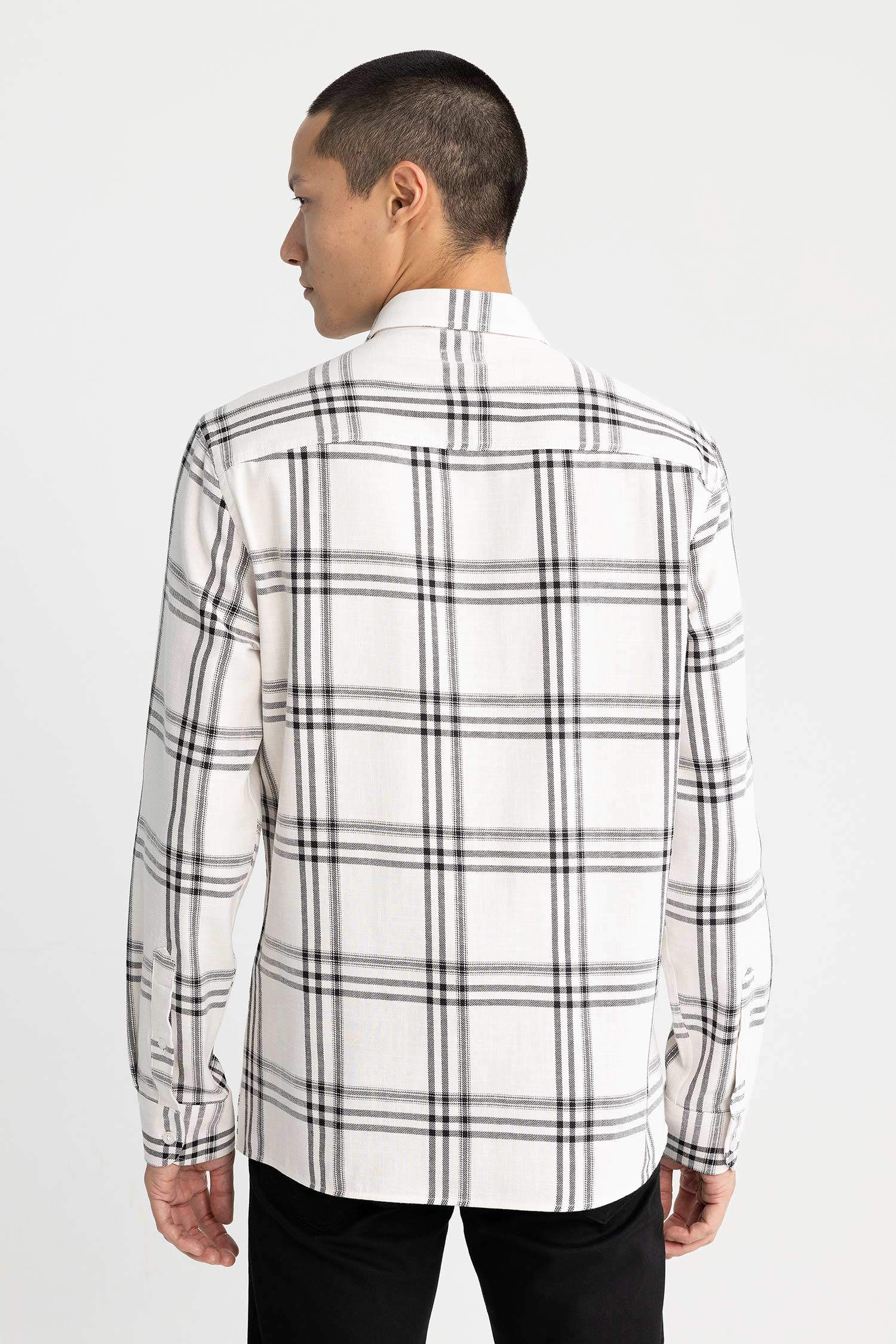 поло жаға мақта Ұзын жеңді көйлек