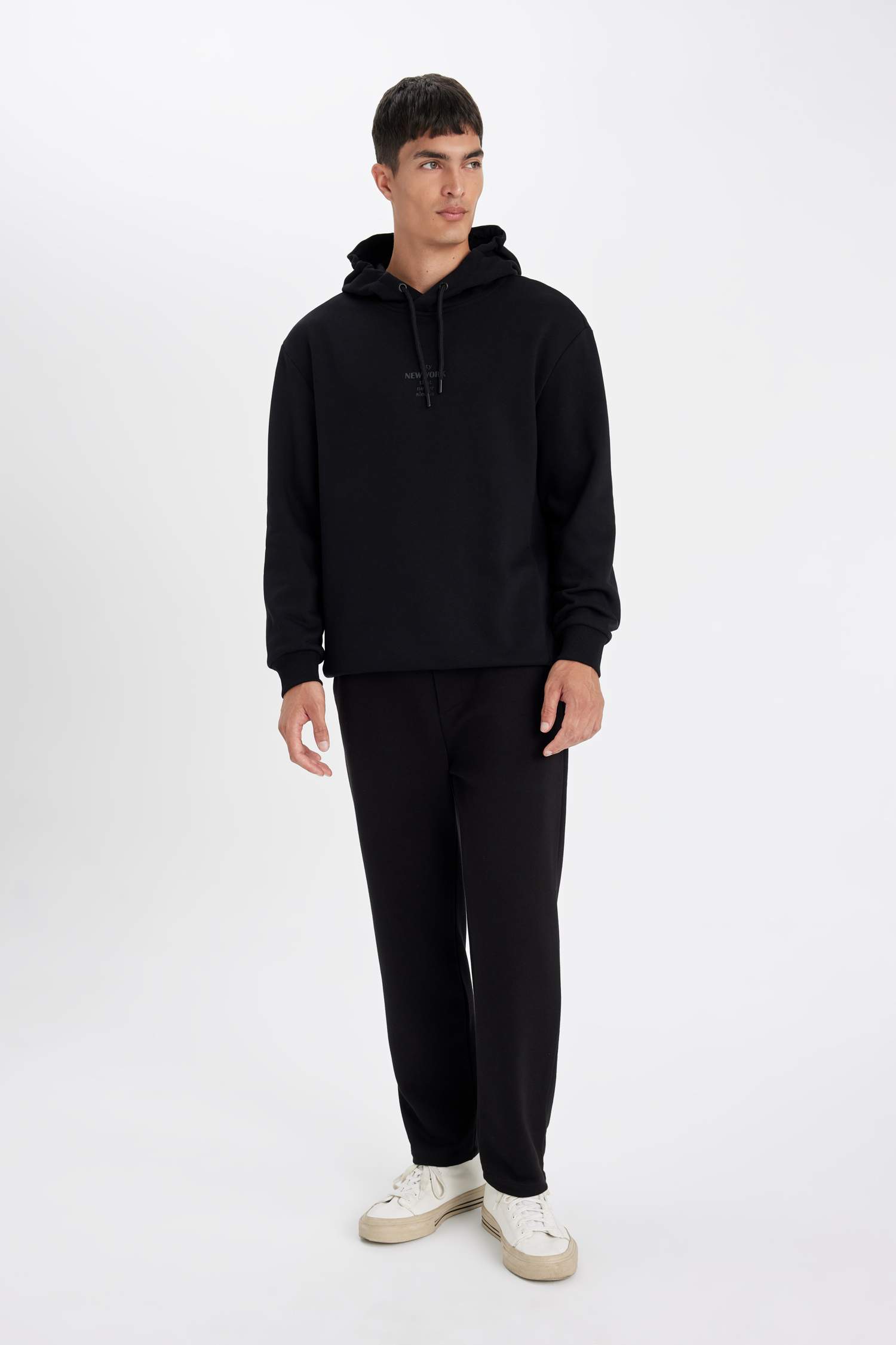 Relax Fit Kapüşonlu Baskılı Sweatshirt