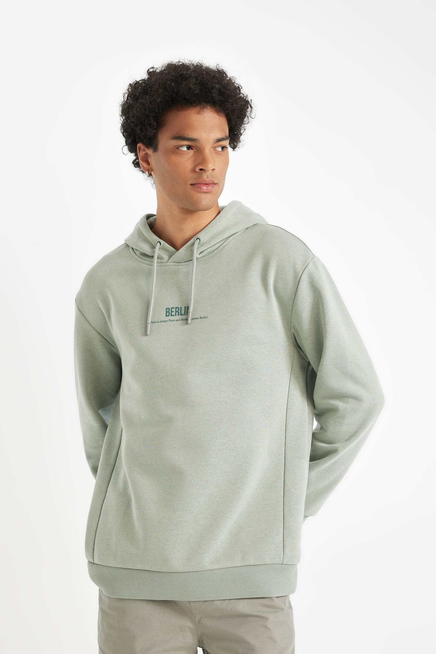 Relax Fit Kapüşonlu Baskılı Sweatshirt