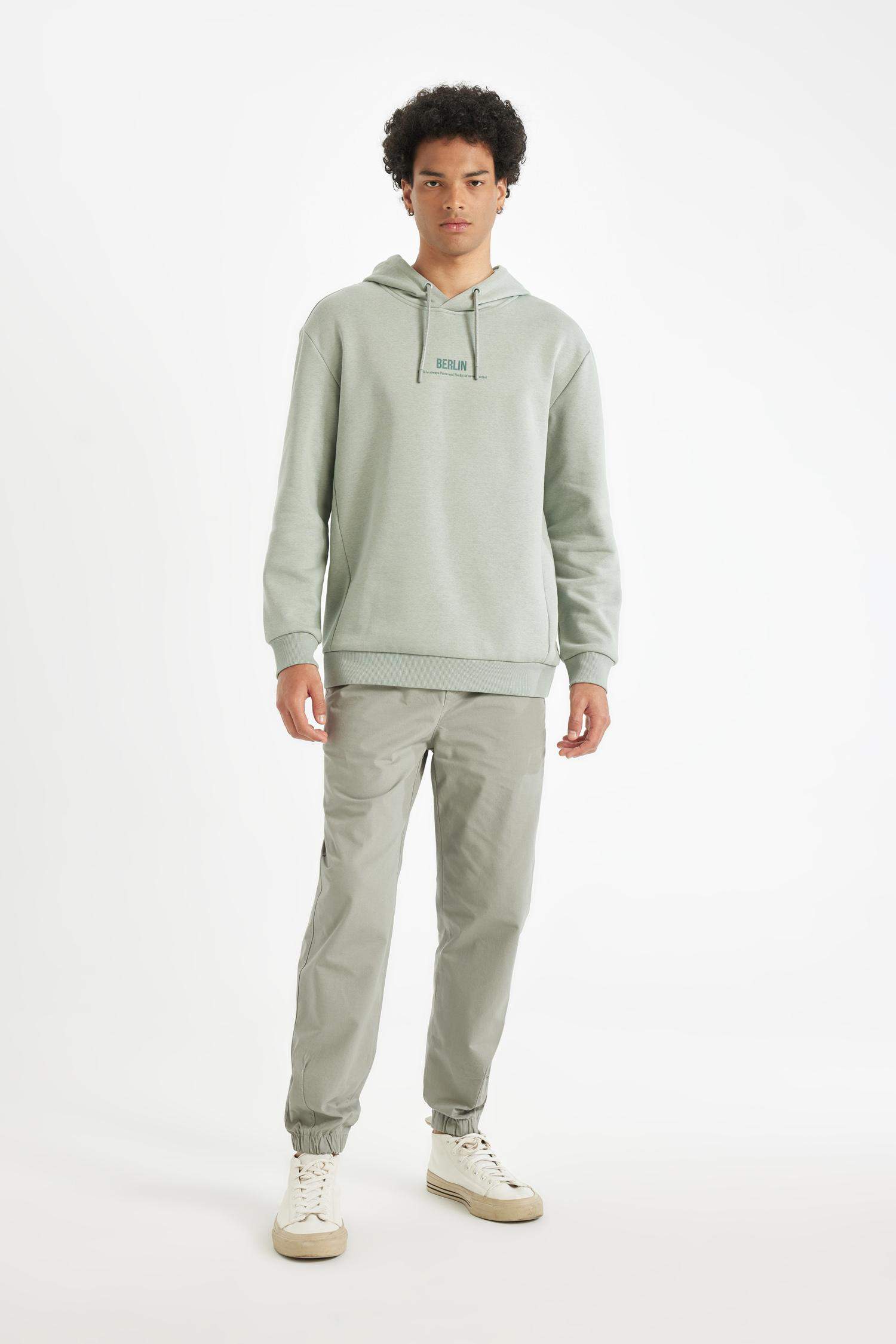 Relax Fit Kapüşonlu Baskılı Sweatshirt