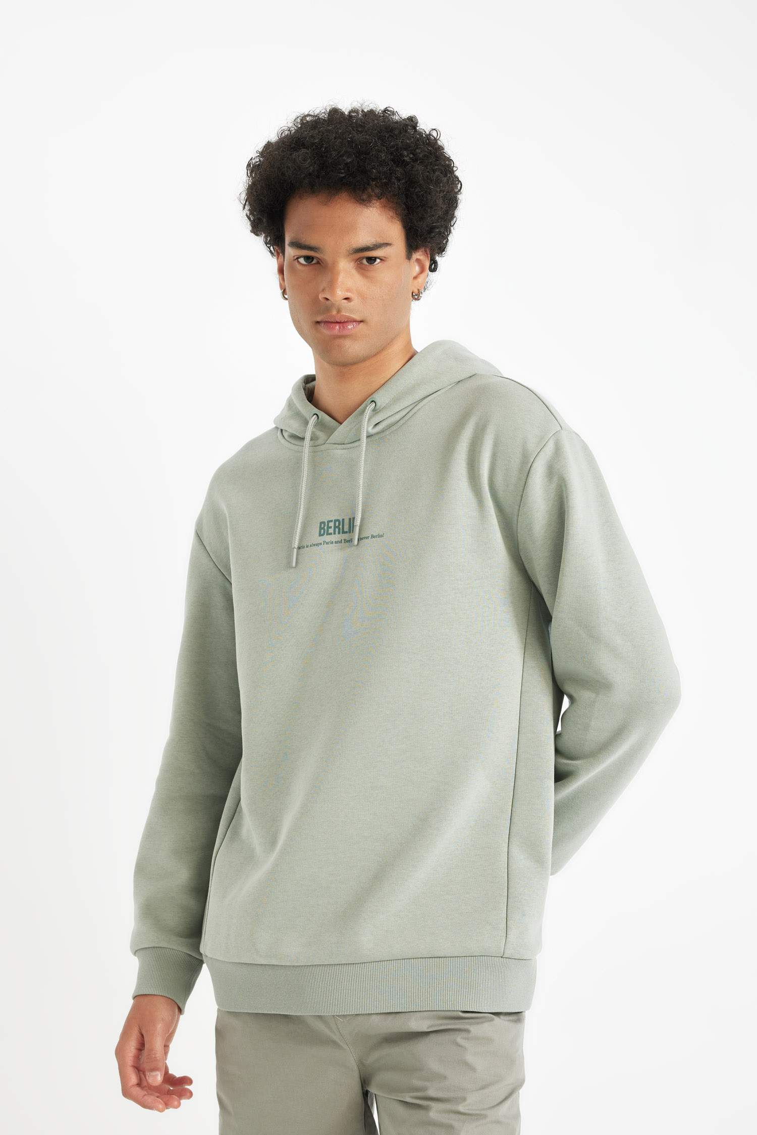 Relax Fit Kapüşonlu Baskılı Sweatshirt