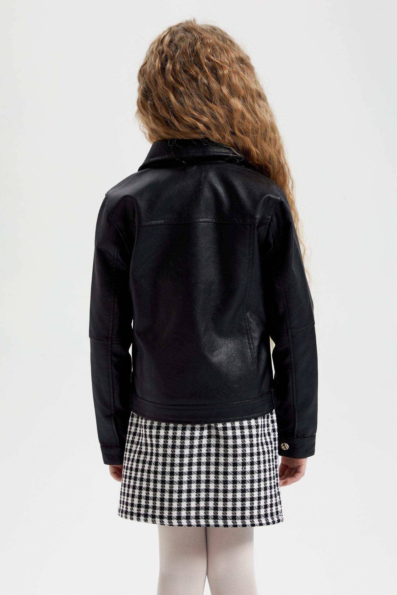 Куртка из искусственной кожи для девочек