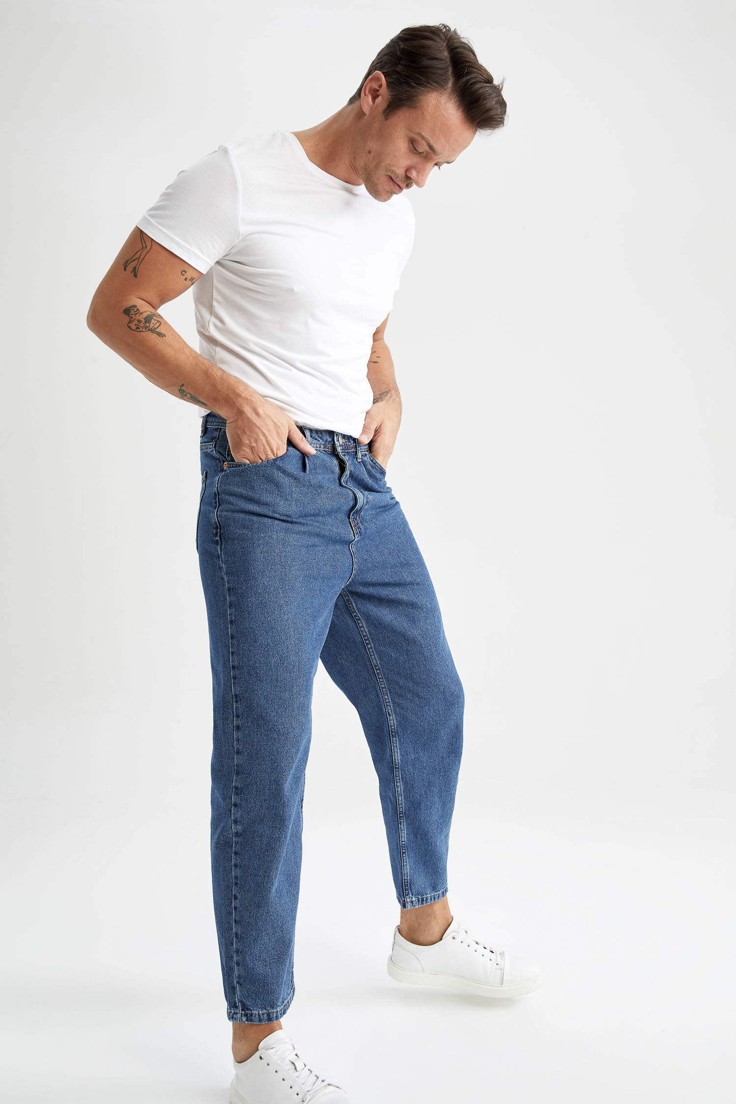 Lycra Plain Men''s Balloon Fit Jeans