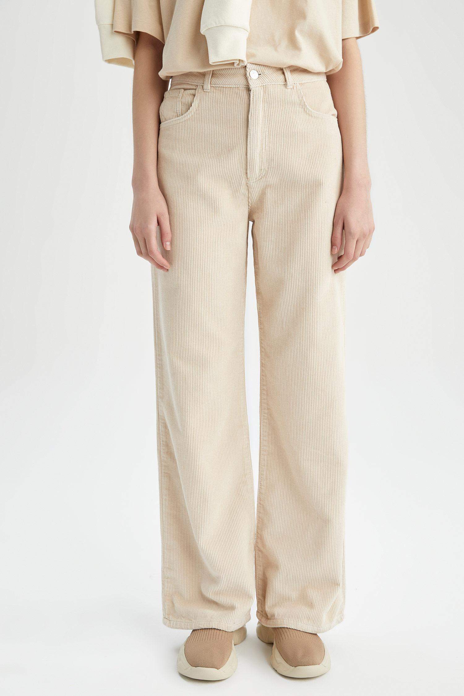 Wide Leg Velvet Long Length Cotton Trousers
