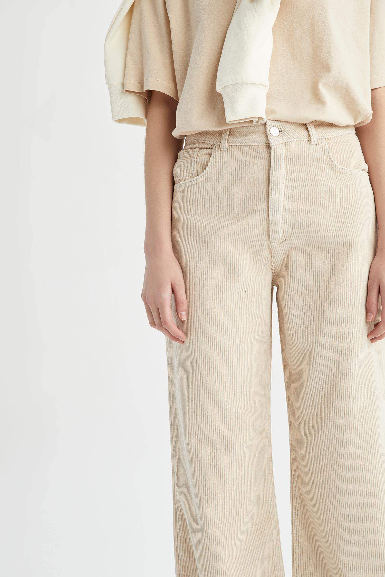 Wide Leg Velvet Long Length Cotton Trousers