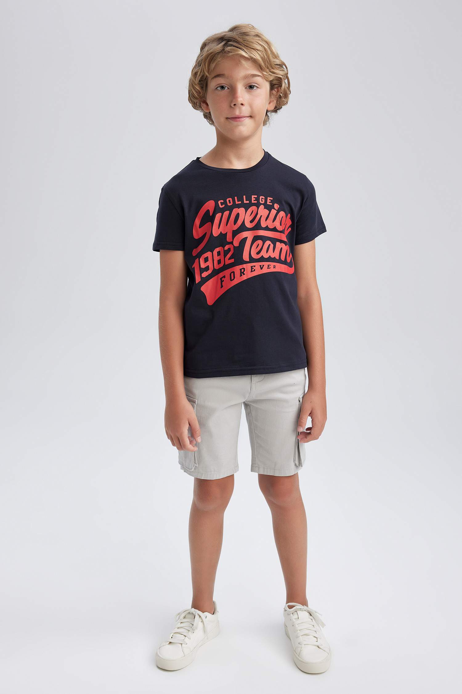 Navy Boys & Teens Regular Fit Short Sleeve T-Shirt 2669151 | DeFacto