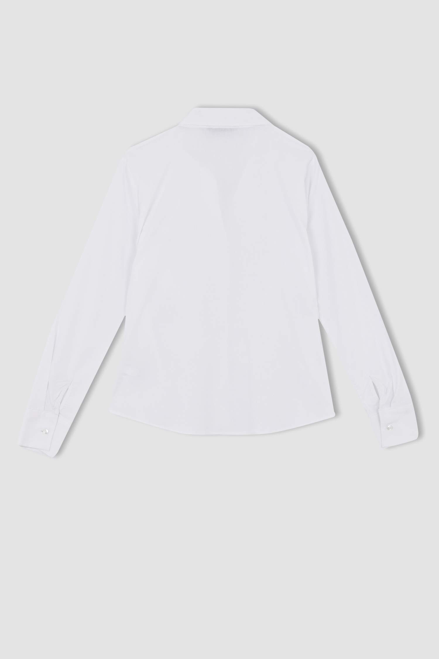 White WOMAN Slim Fit Long Sleeve Shirt 2677194 DeFacto