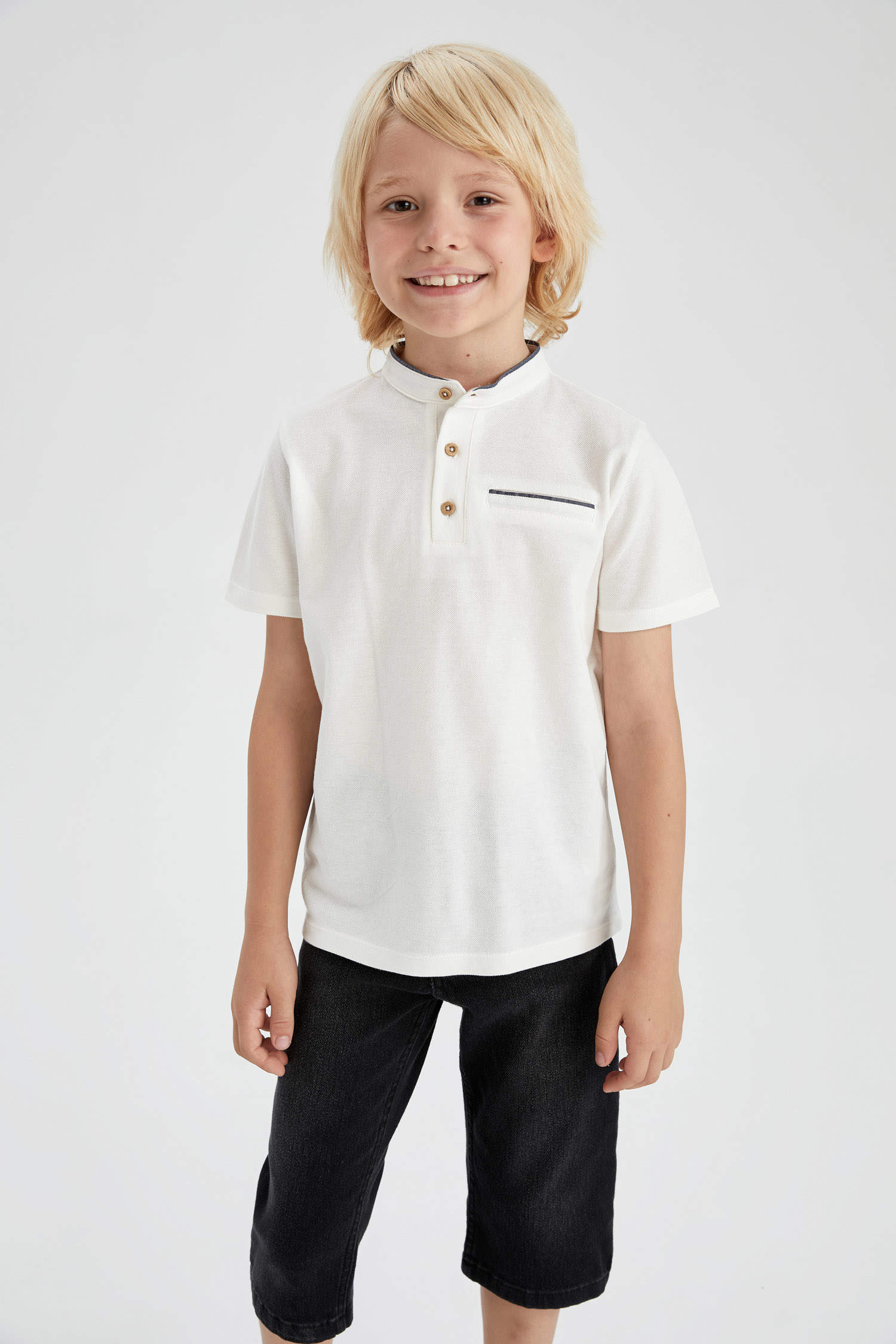 Defacto Erkek Çocuk Pike Kısa Kollu Polo Tişört. 1