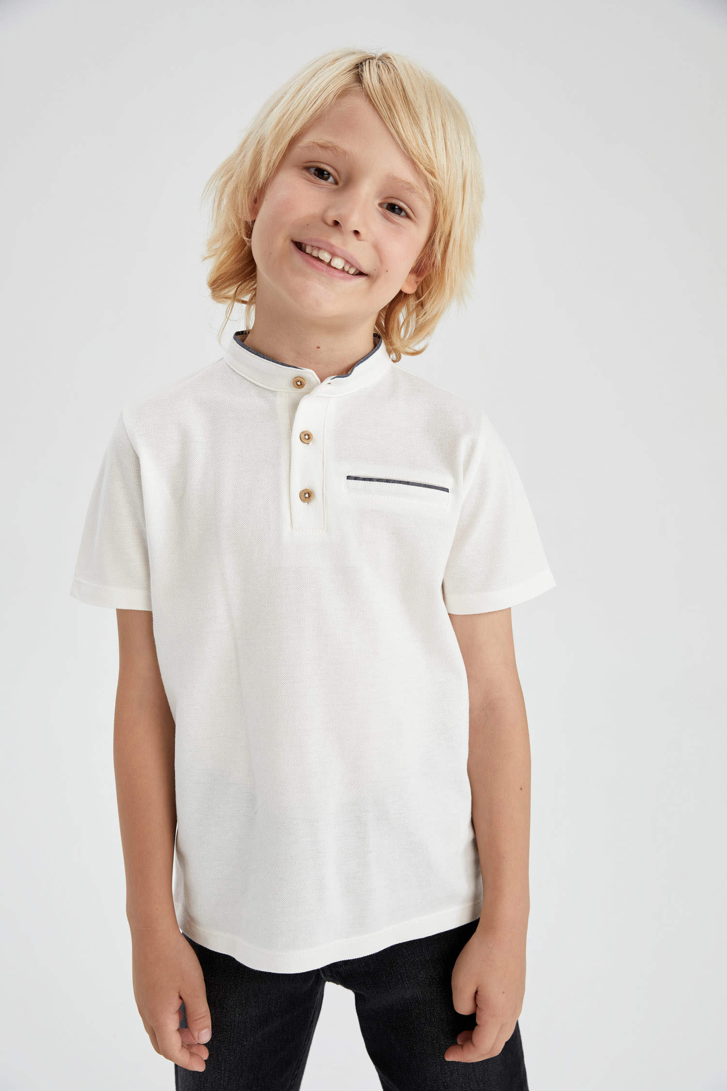 Defacto Erkek Çocuk Pike Kısa Kollu Polo Tişört. 3