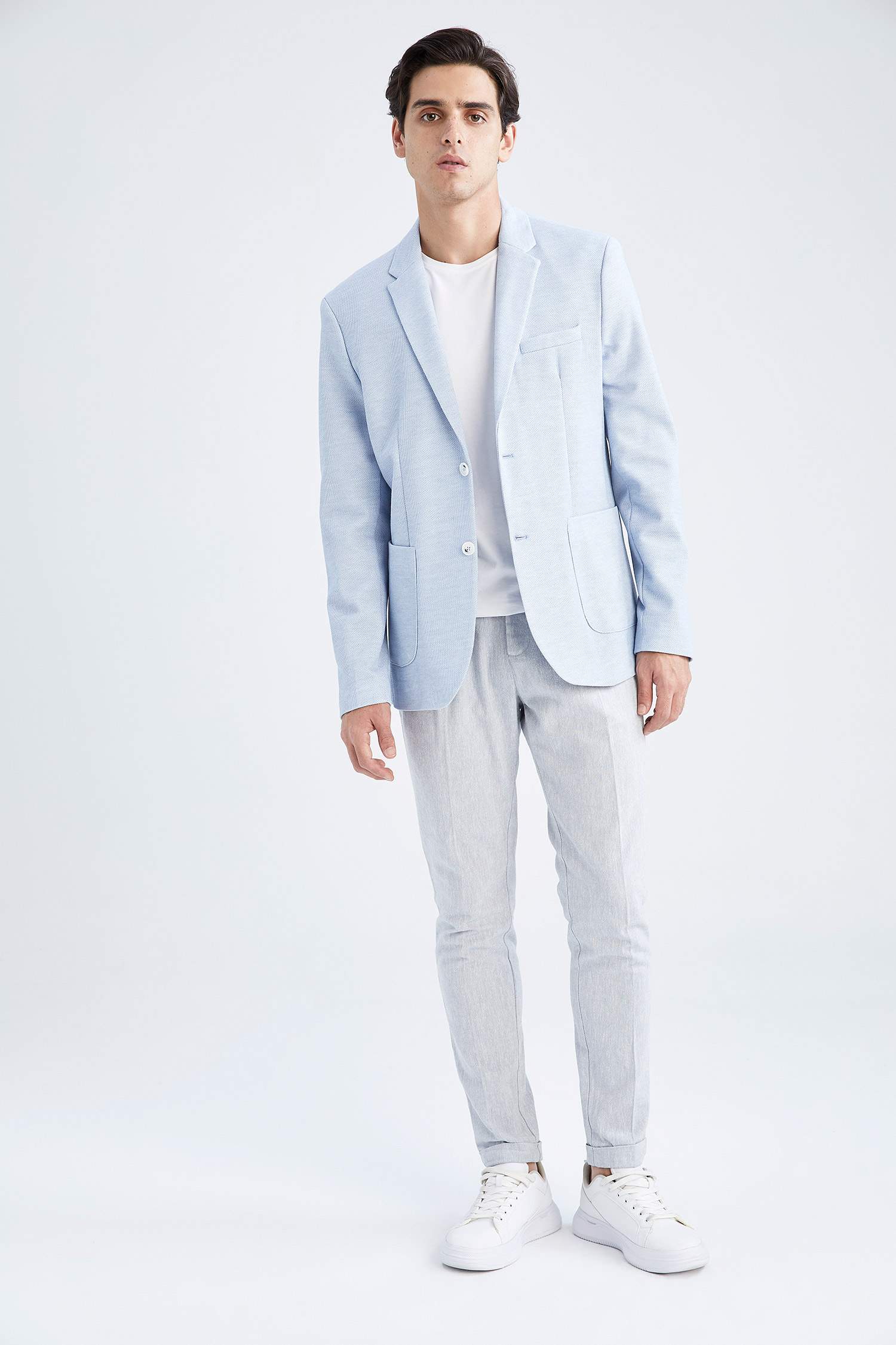 Slim Fit Dar Kesim Astarlı Blazer Ceket