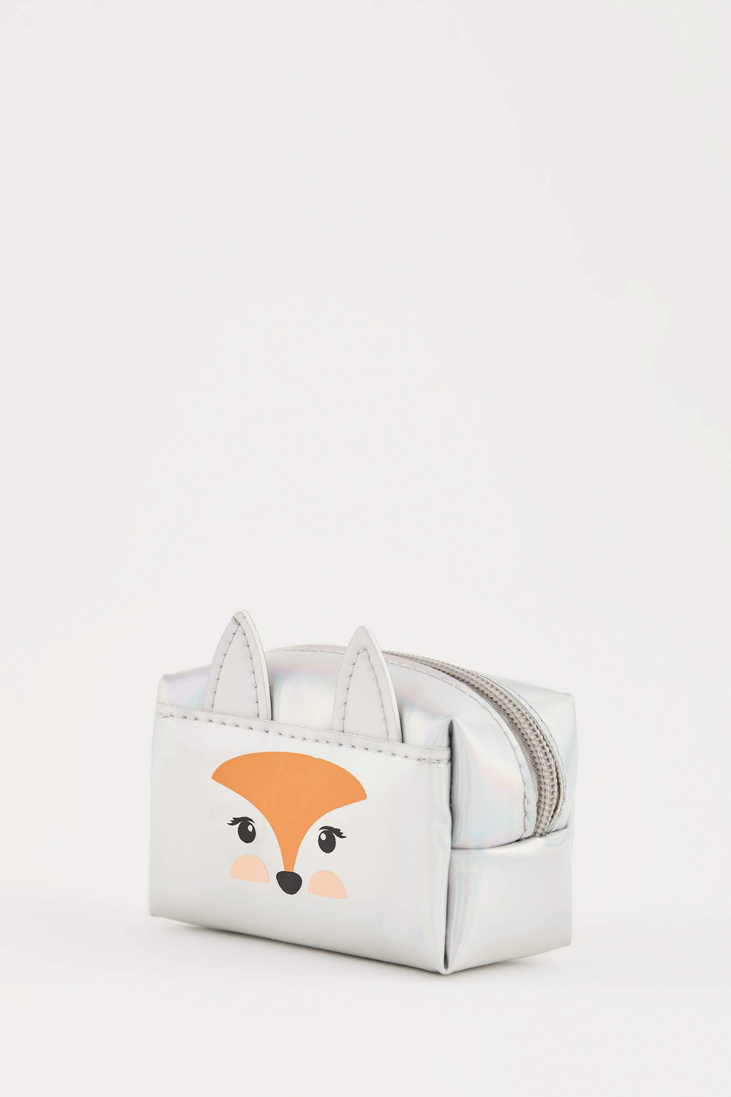 Kadın Tilki Baskılı Fermuarlı Bozuk Para Cüzdanı