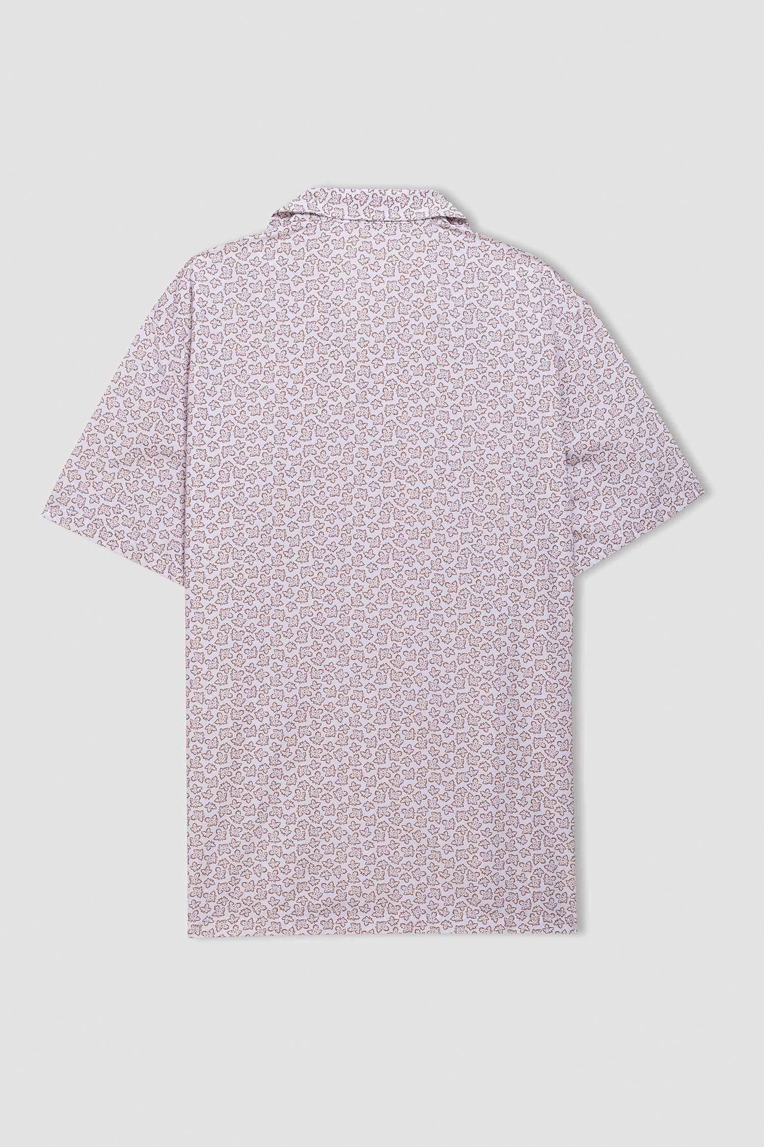 Regular Fit Resort Collar Printed Short Sleeve Shirt