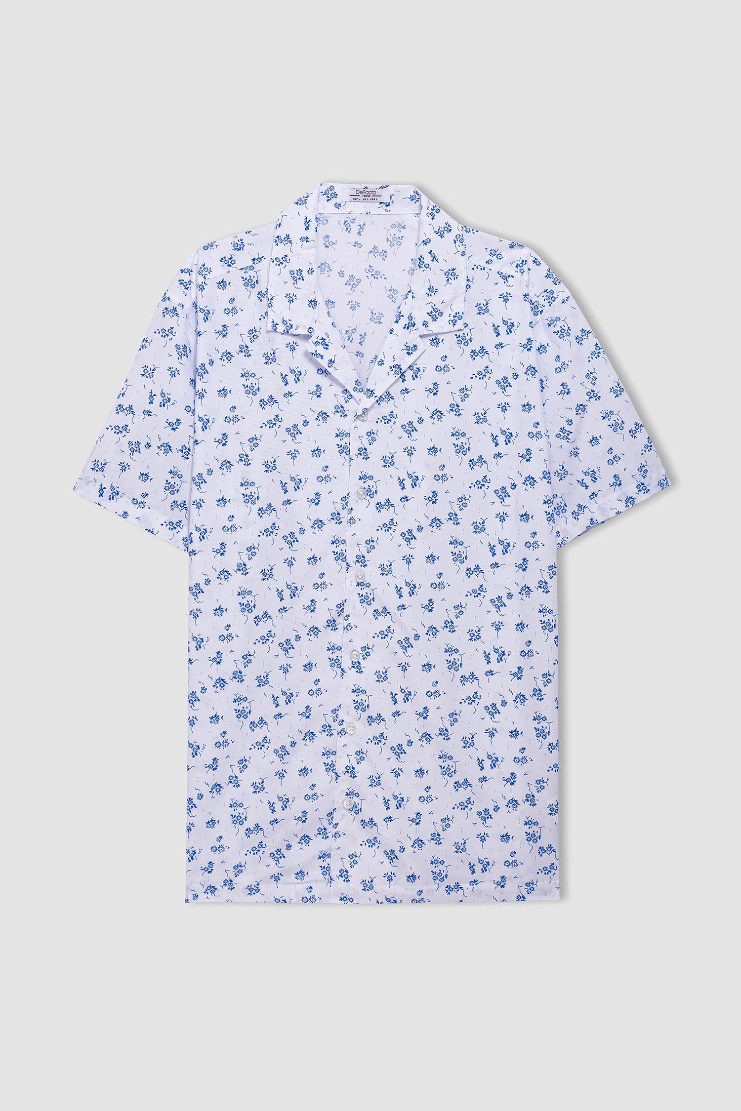 قميص مطبوع قصة عادية برقبة جاكيت