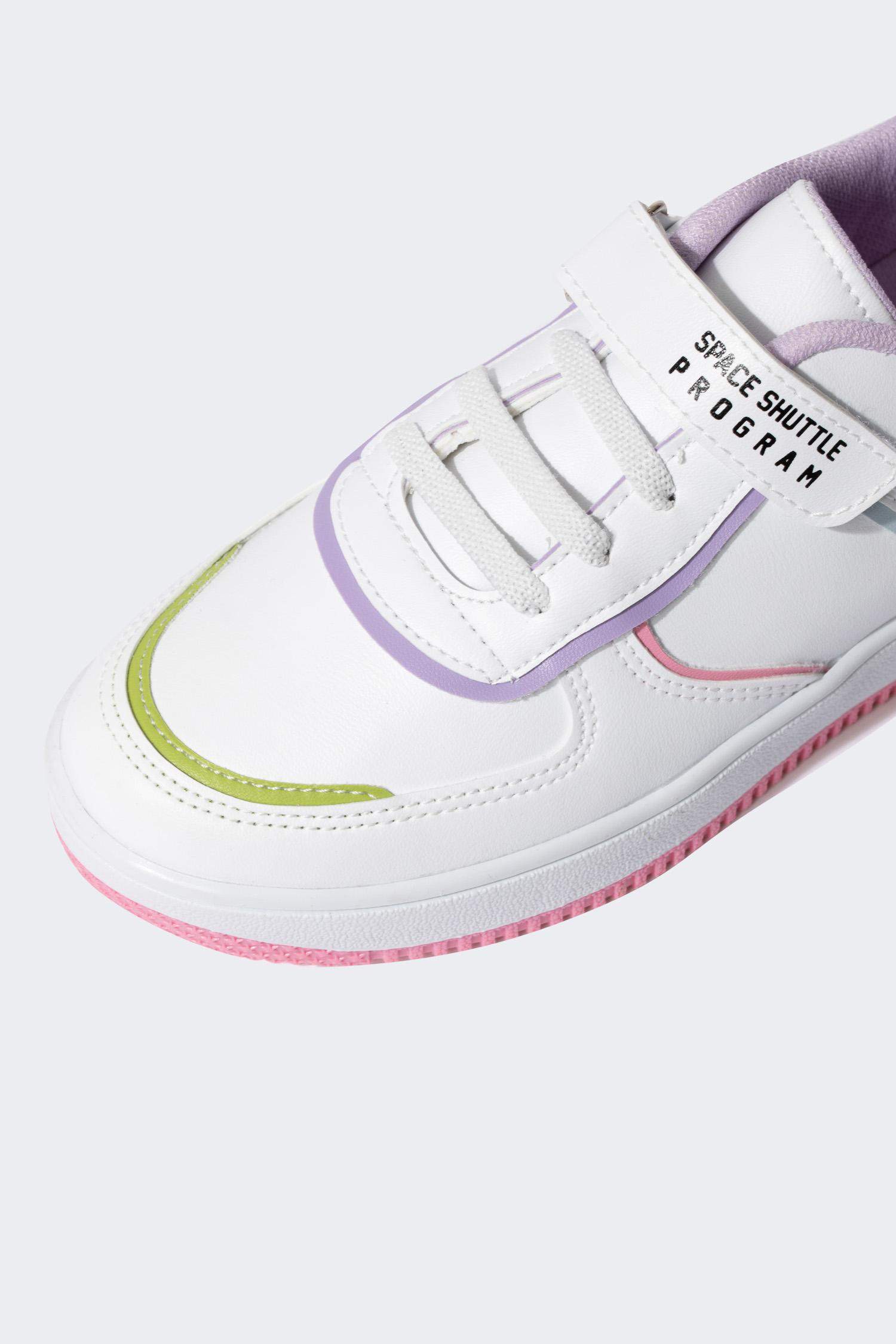 Girls Thick Sole Single Band Faux Leather Sneaker