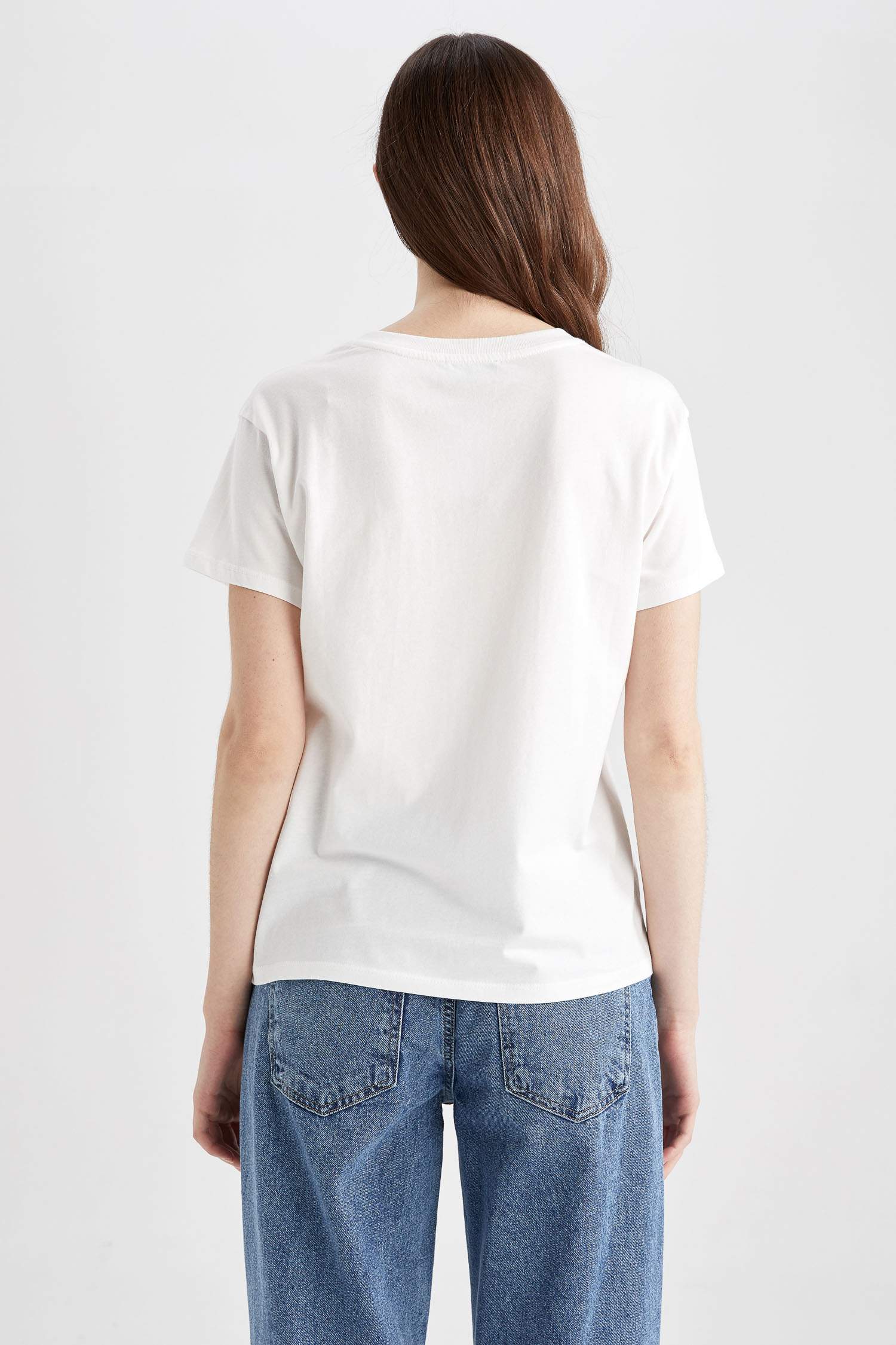Haut Basique Col Rond T-shirt F&F Filles En Coton Rouge - Taille 9 Ans - Col Rond - Occasion Très Bon état T-shirt Fille