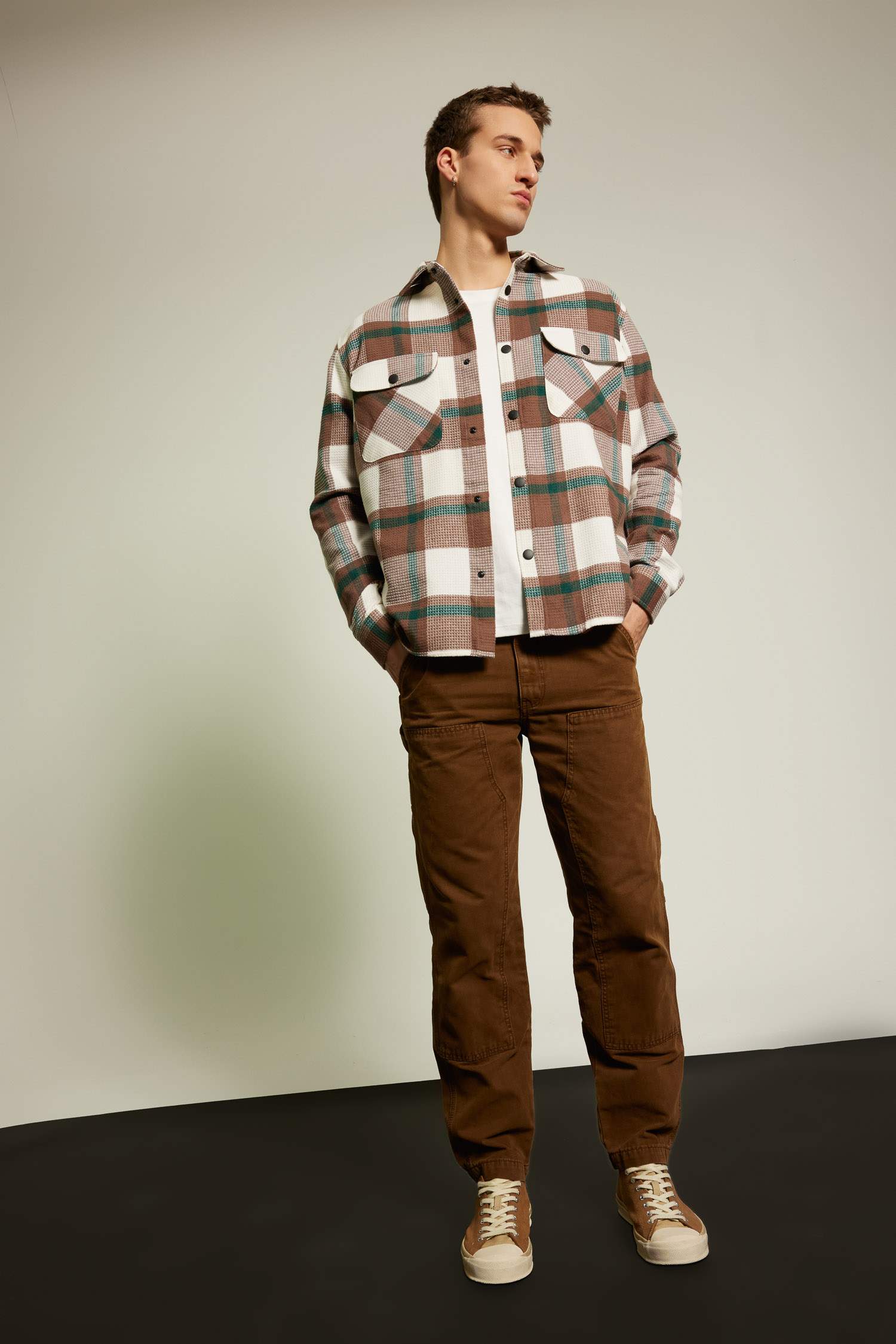 Relax Fit Checkered Cotton Long Sleeve Shirt