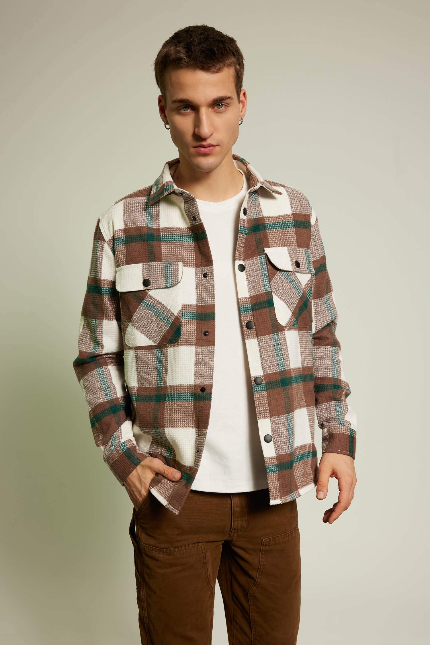 Relax Fit Checkered Cotton Long Sleeve Shirt