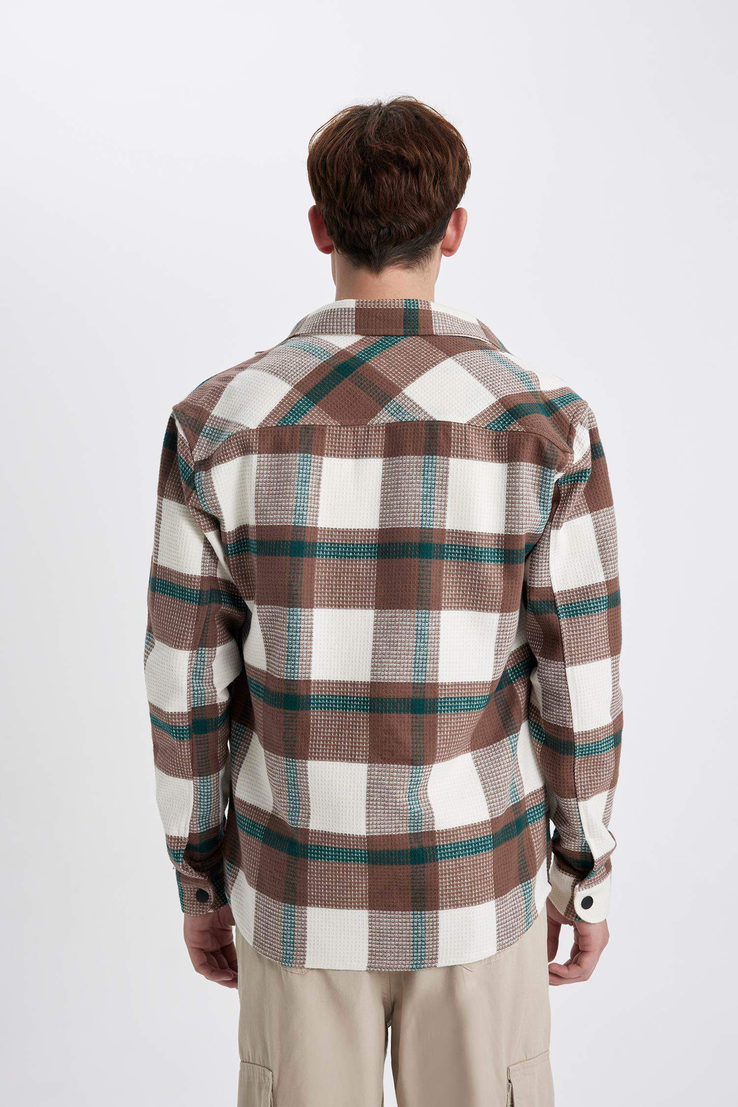 Relax Fit Checkered Cotton Long Sleeve Shirt