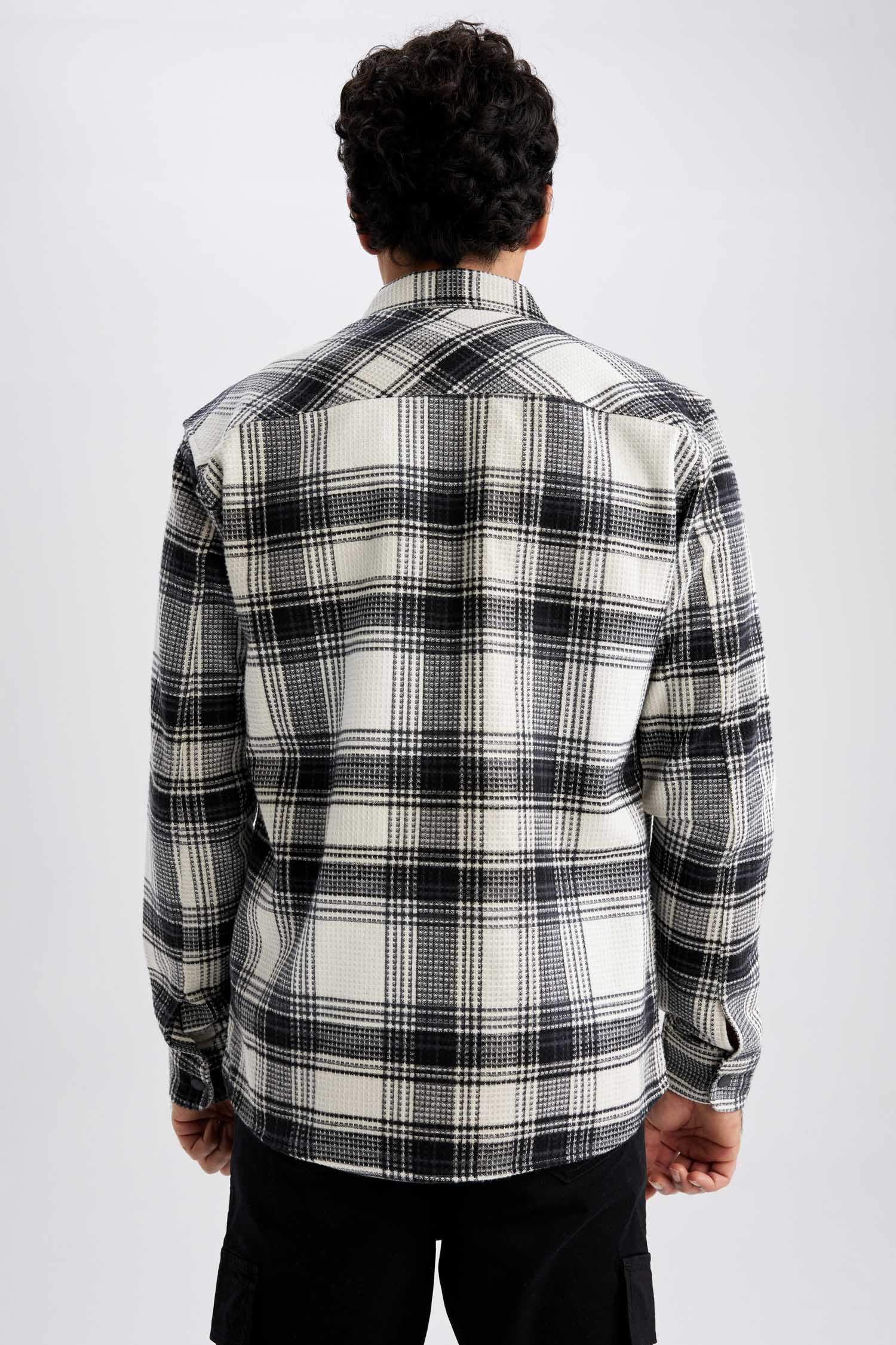 Relax Fit Checkered Cotton Long Sleeve Shirt