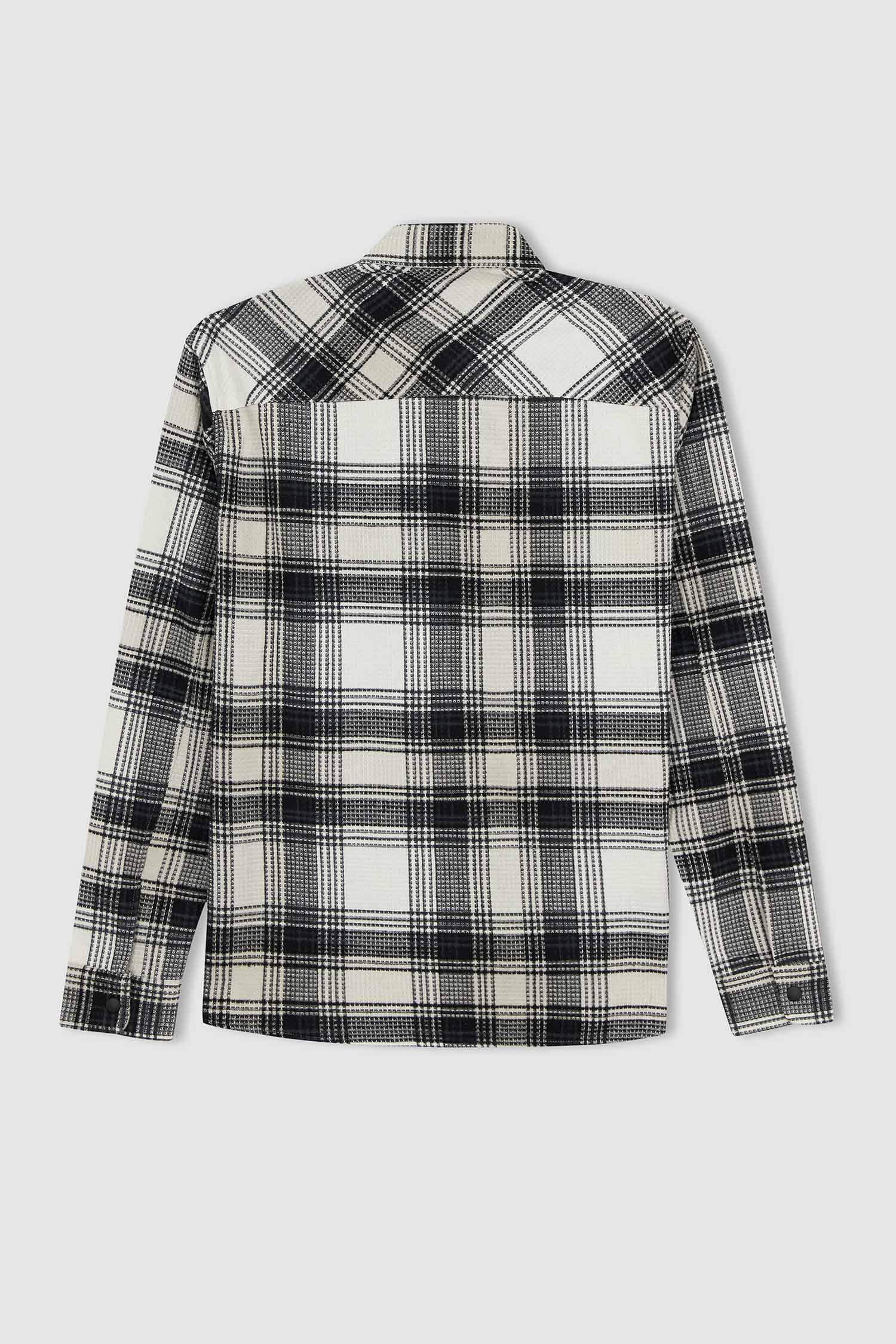 Relax Fit Checkered Cotton Long Sleeve Shirt
