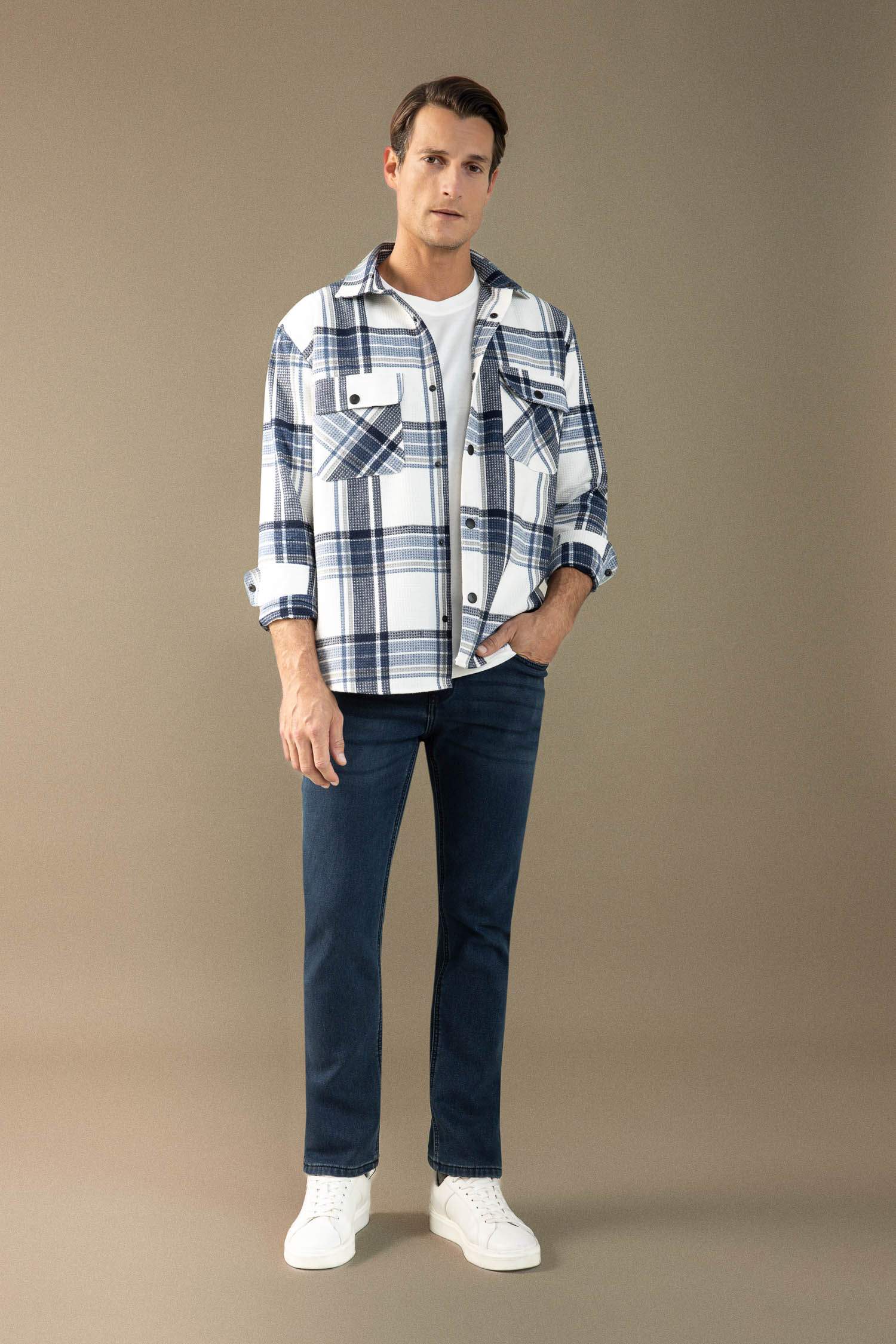 قميص قطن ياقة قصة مريحة