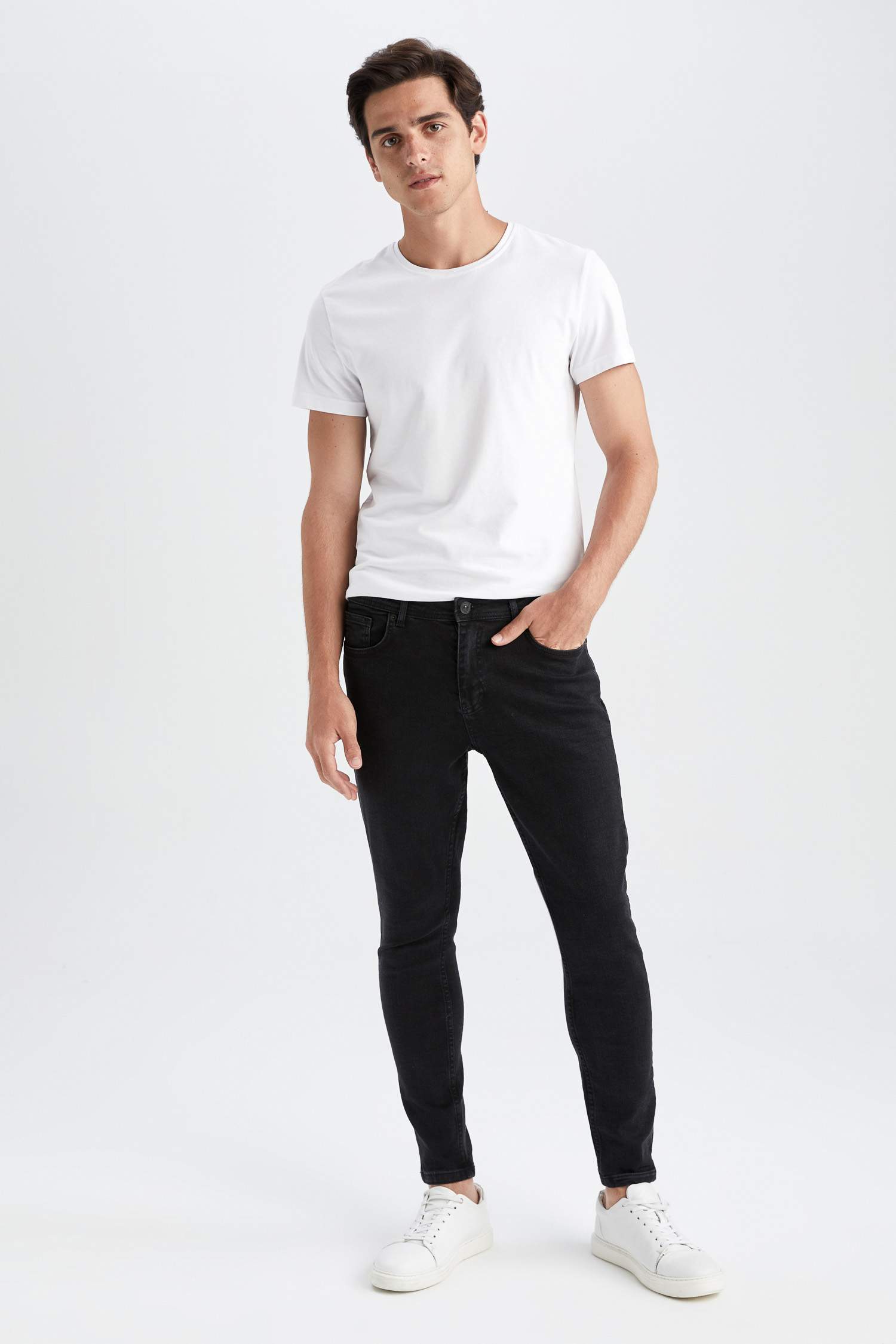 Carrot Fit Carrot Pattern High Waist Skinny Leg Jeans