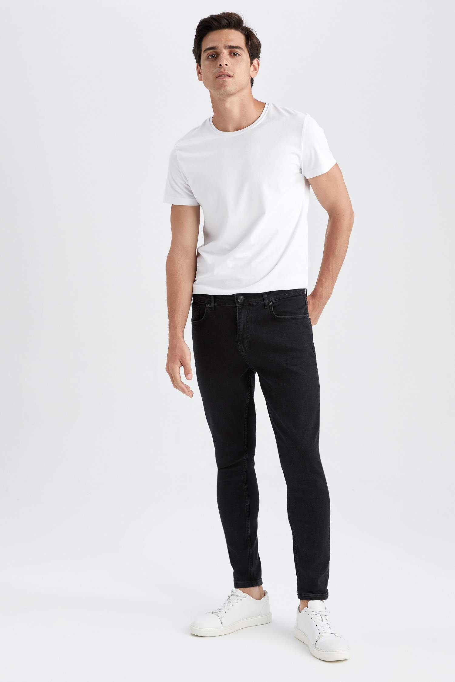 Carrot Fit Carrot Pattern High Waist Skinny Leg Jeans