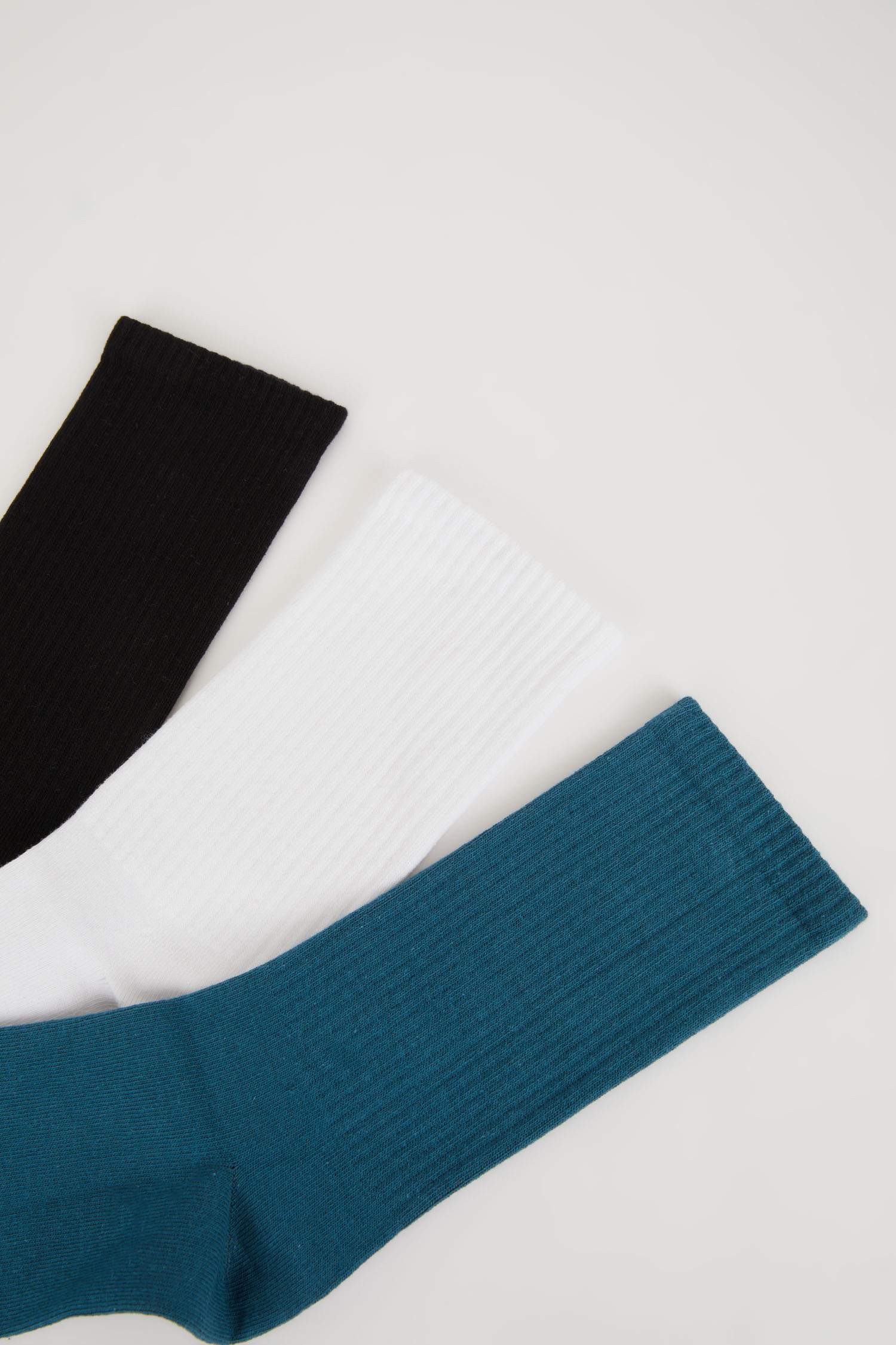 Erkek Rahat Lastikli 3'lü Pamuklu Uzun Çorap