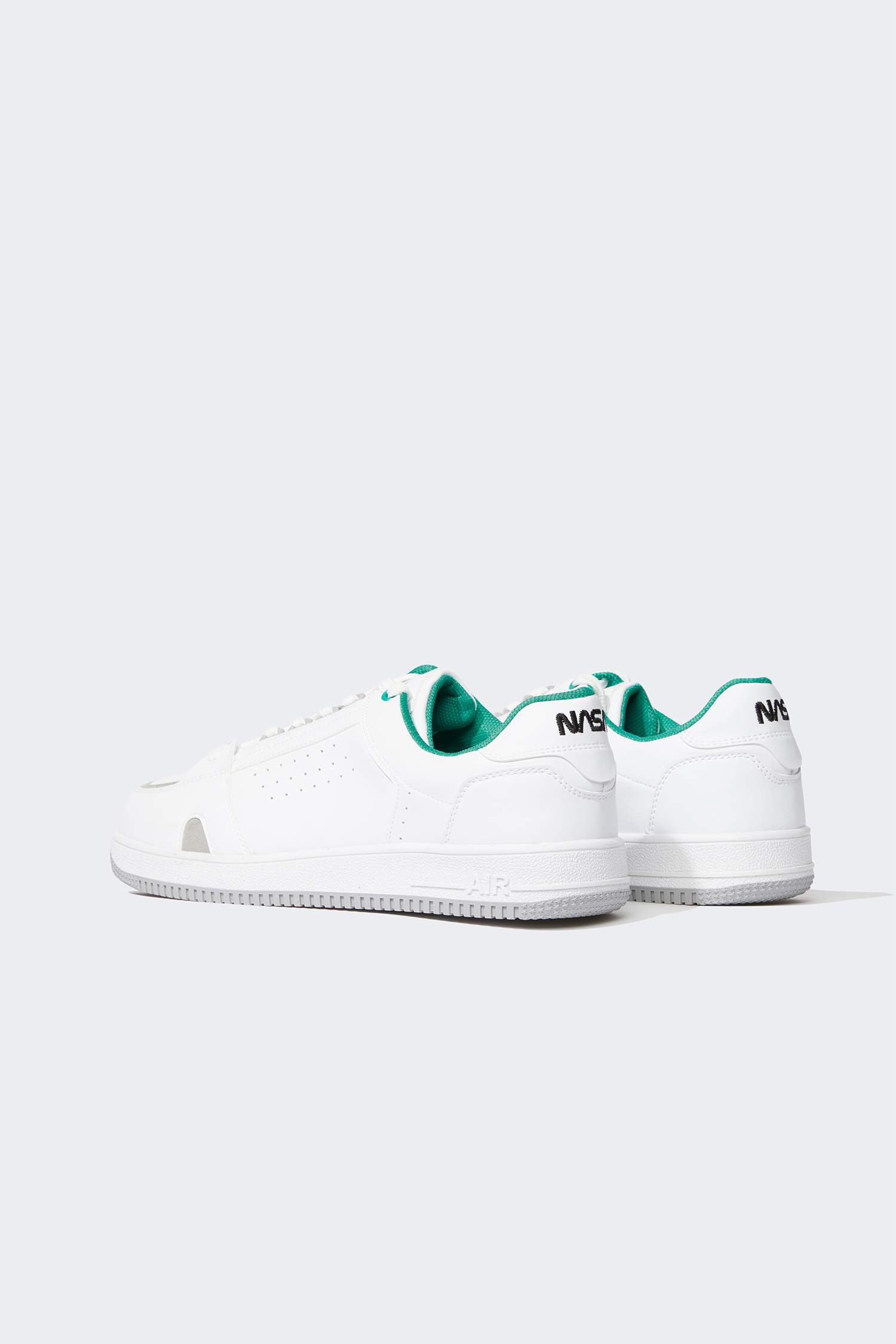 Men NASA Flat Sole Lace-up Faux Leather Sneaker