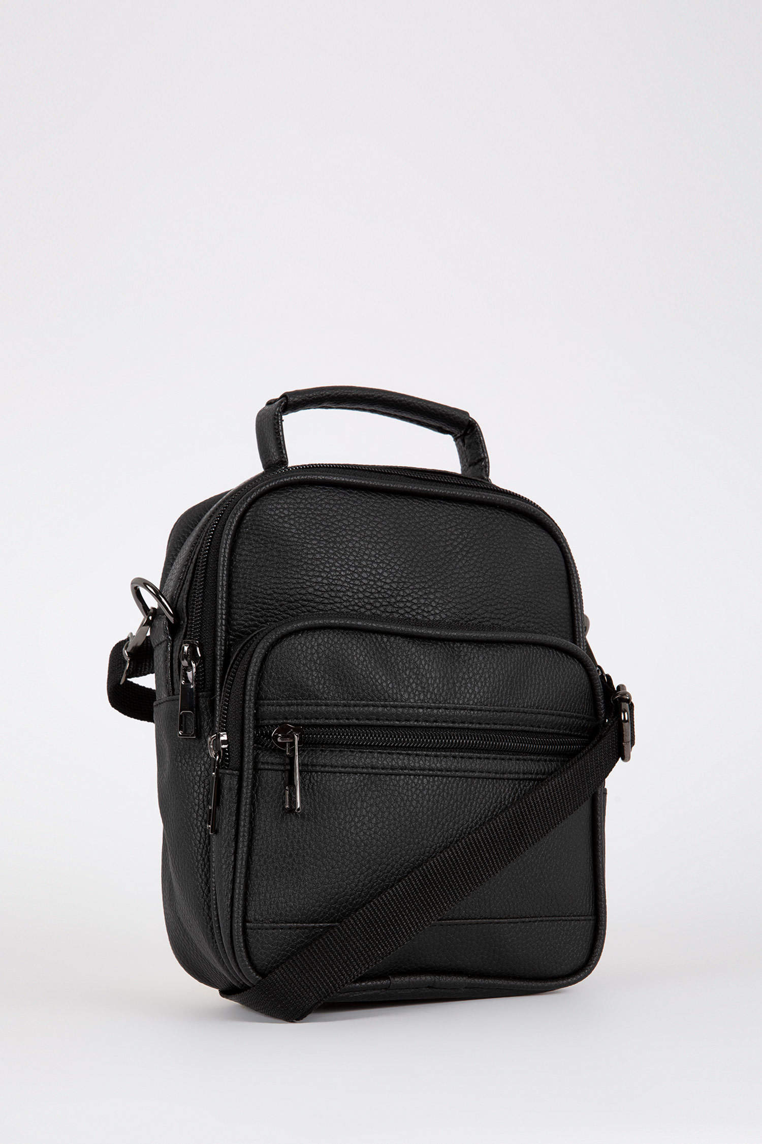 Black MAN Faux Leather Crossbody Bag 2690785 | DeFacto