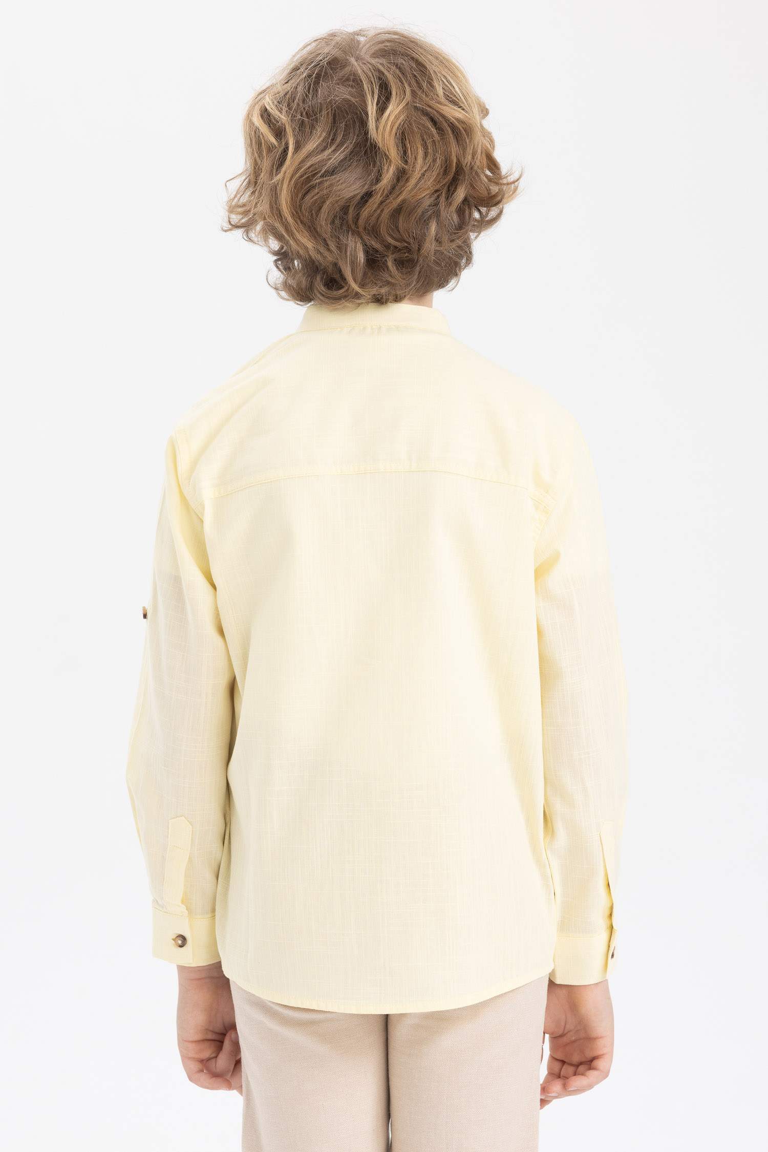 Сорочка з довгим рукавом з льону для хлопчиків