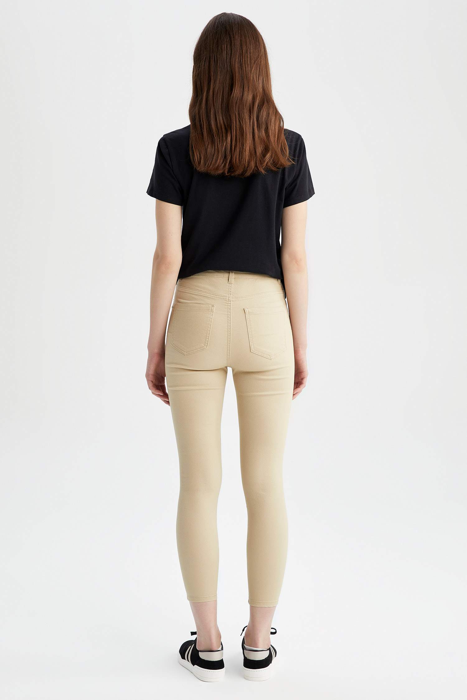 Super Skinny Fit High Waist Ankle Length Gabardine Trousers