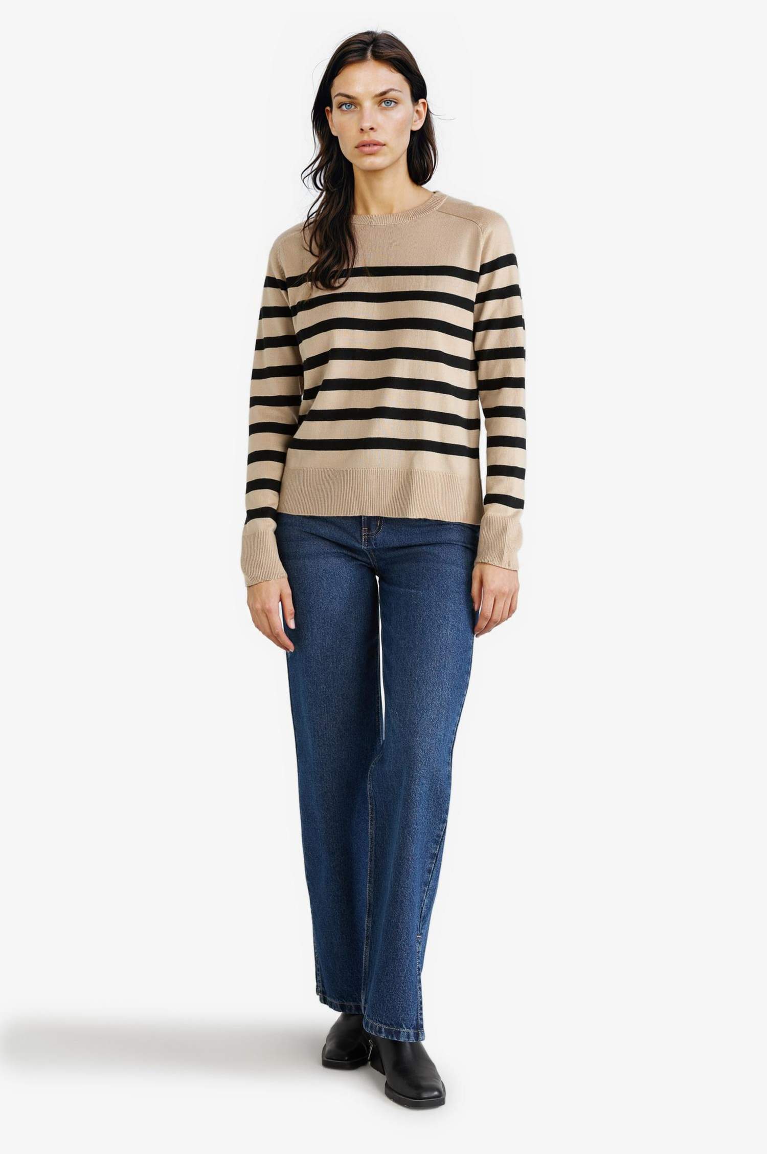 Regular Fit Crew Neck Striped Pullover