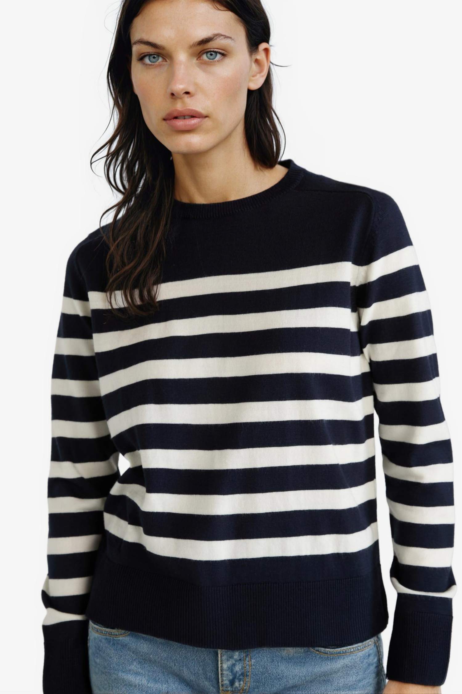 Regular Fit Crew Neck Striped Pullover