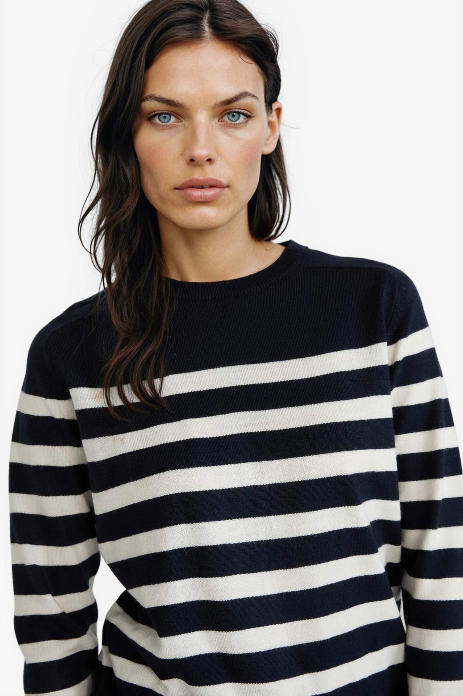 Regular Fit Crew Neck Striped Pullover